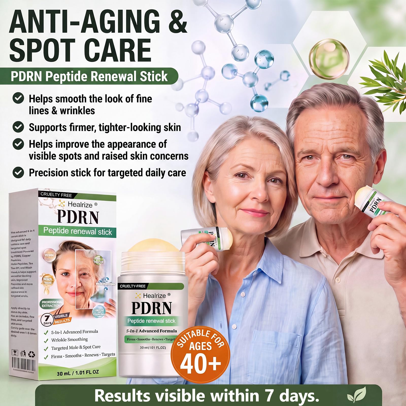 Healrize PDRN Peptide Renewal Stick, Anti-Aging Targeted Spot - Rolimey