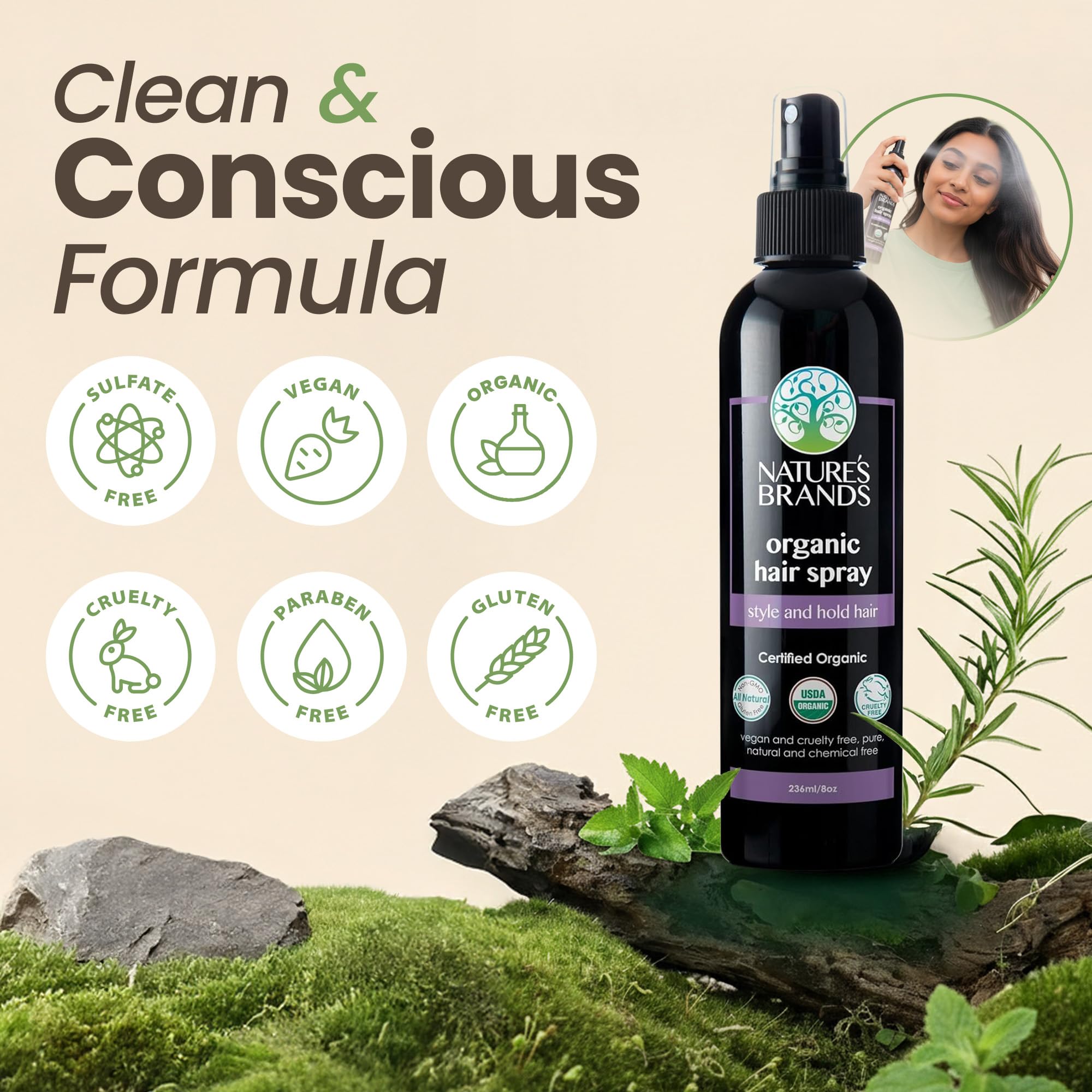 Nature s Brands Organic Hair Spray - Nature's Brands Official Imagery - 4