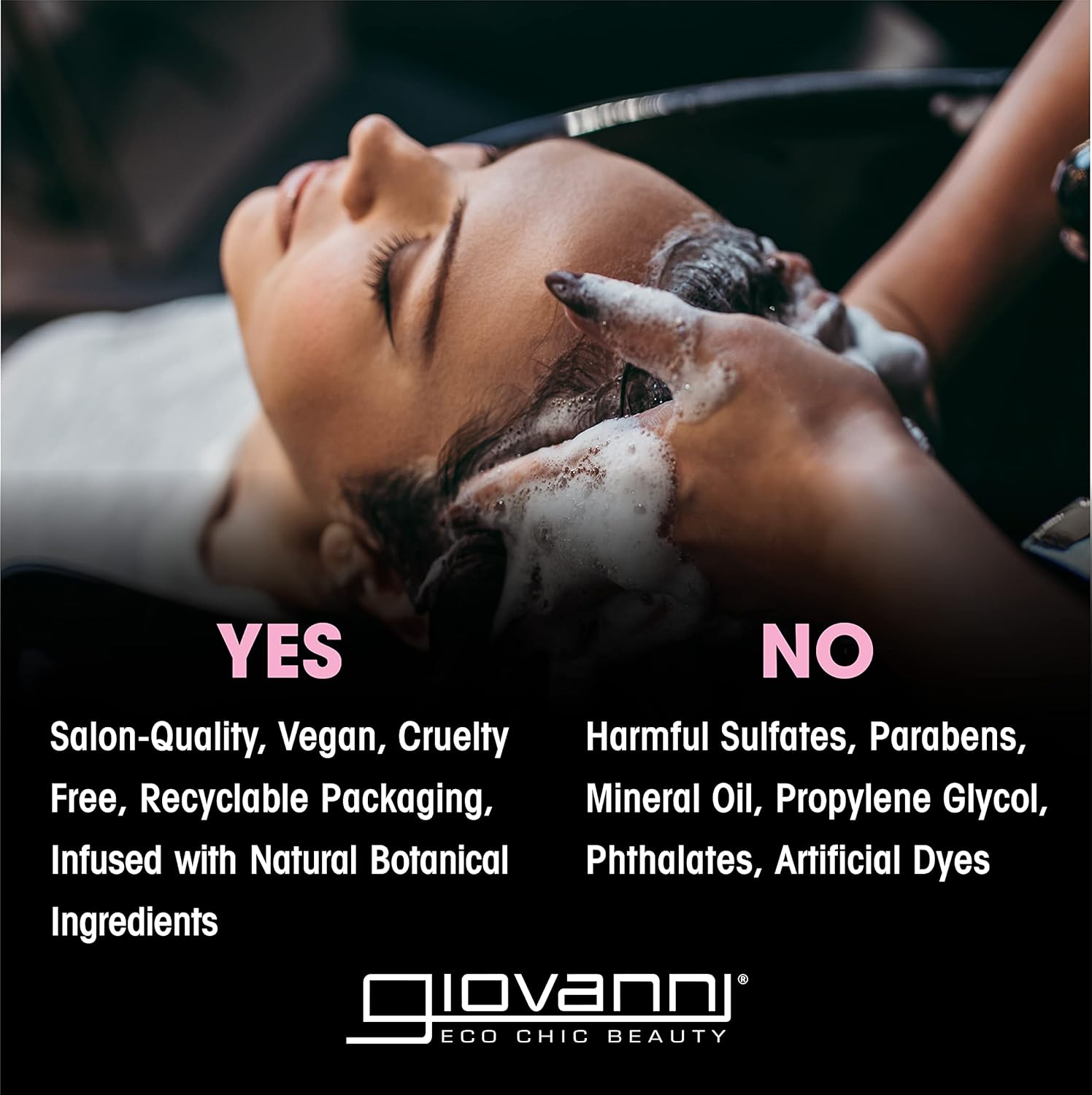 Giovanni Smooth as Silk Deeper Moisture hair care product bottle with label and pump dispenser, suited for nourishing hair.