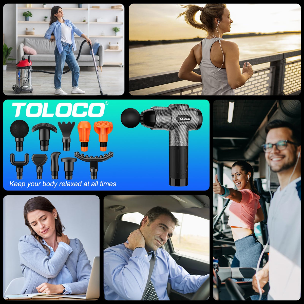 TOLOCO Massage Gun Deep Tissue Back Massage for Athletes for - TOLOCO Official Imagery - 7