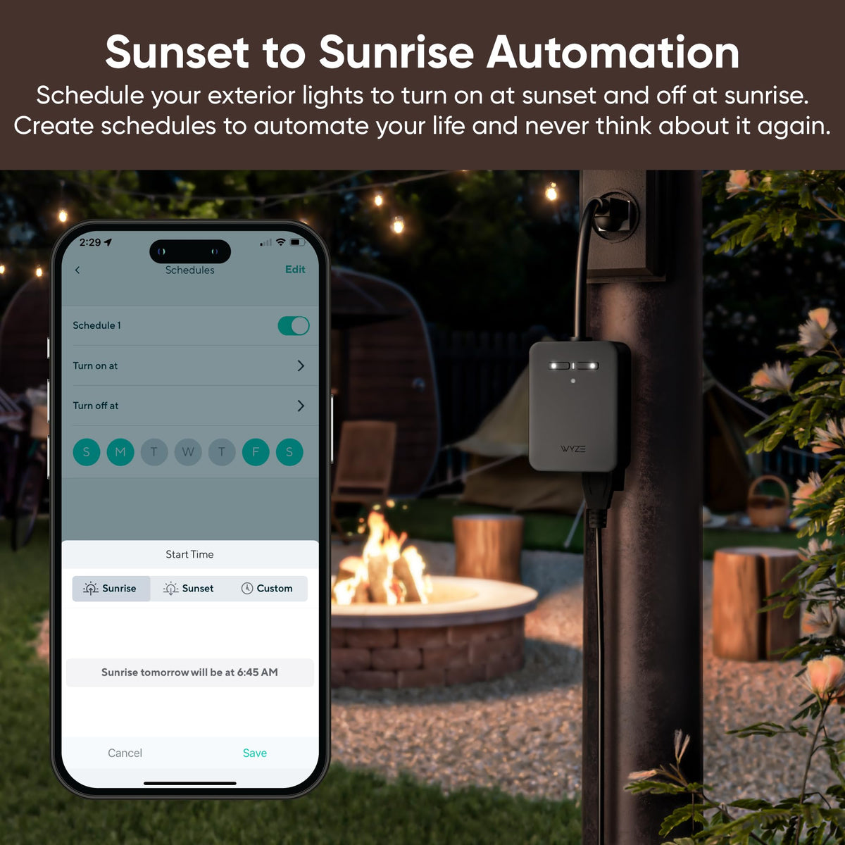 Wyze Plug Outdoor Dual Outlets Energy Monitoring IP64 2 4GHz - WYZE Official Imagery - 6