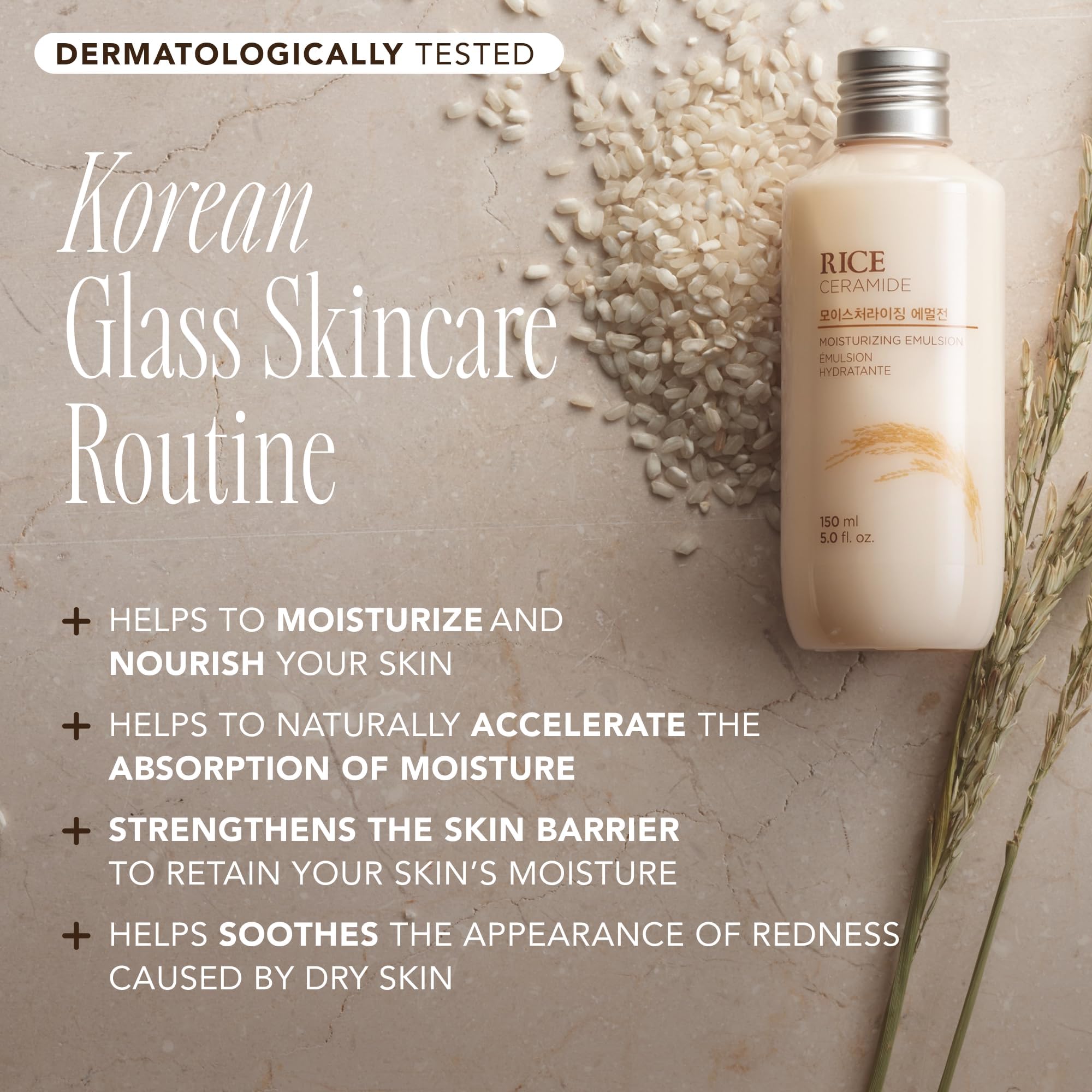 THE FACE SHOP Rice Ceramide Moisturizing Emulsion, Hydrating with Rice Water, - The Face Shop Official Product View 3