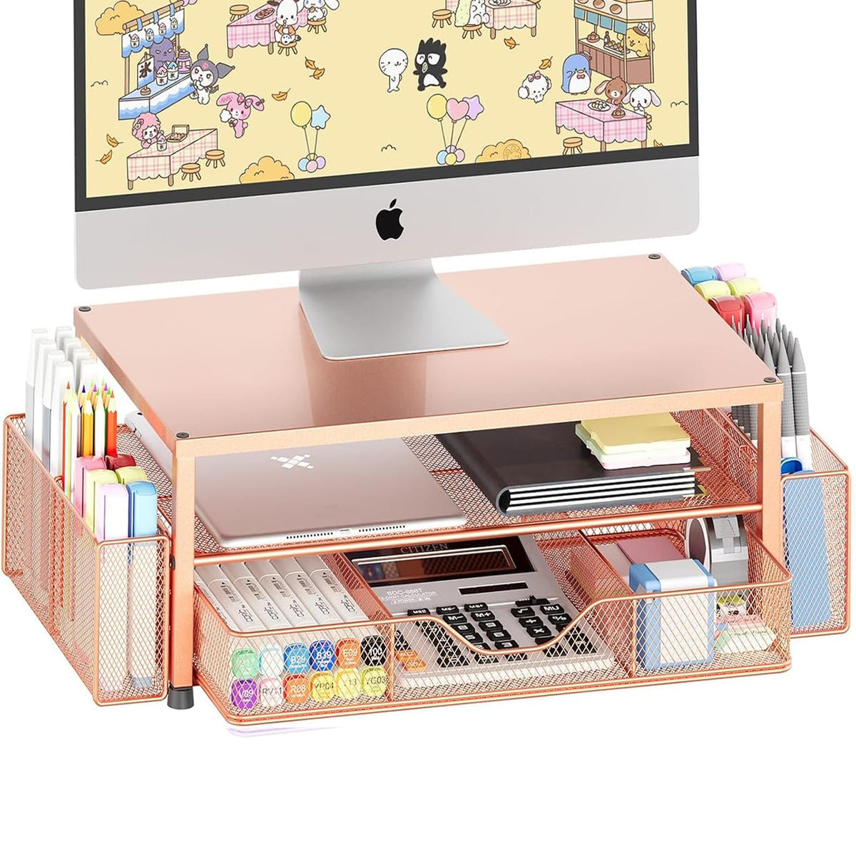 Desk Organizer and Accessories 2 Tier Computer Monitor Stand - OPNICE Official Imagery - 2