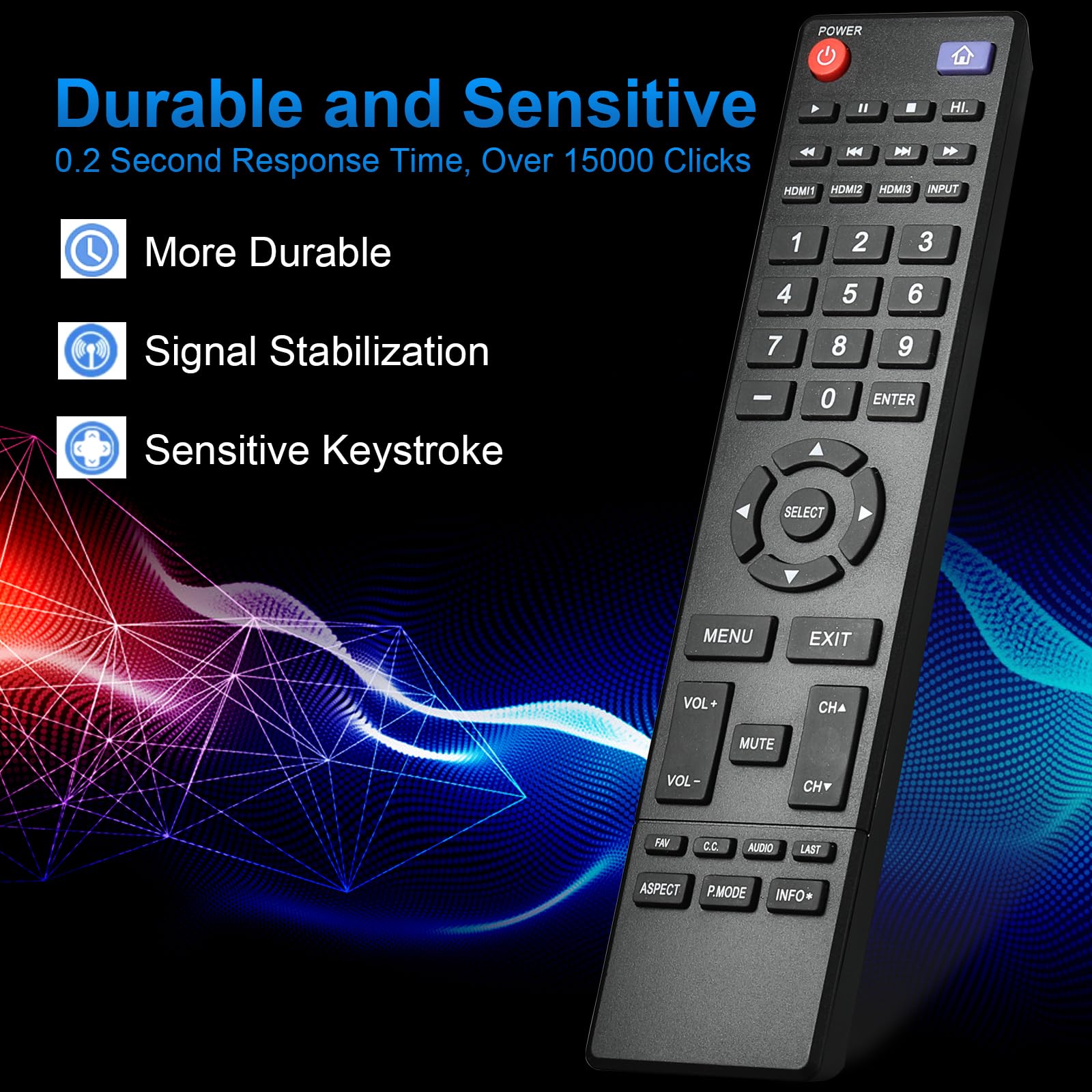Auilzlz Remote Control Rplacement fit for HITACHI LED LCD Smart T by Auilzlz - Angle View 5