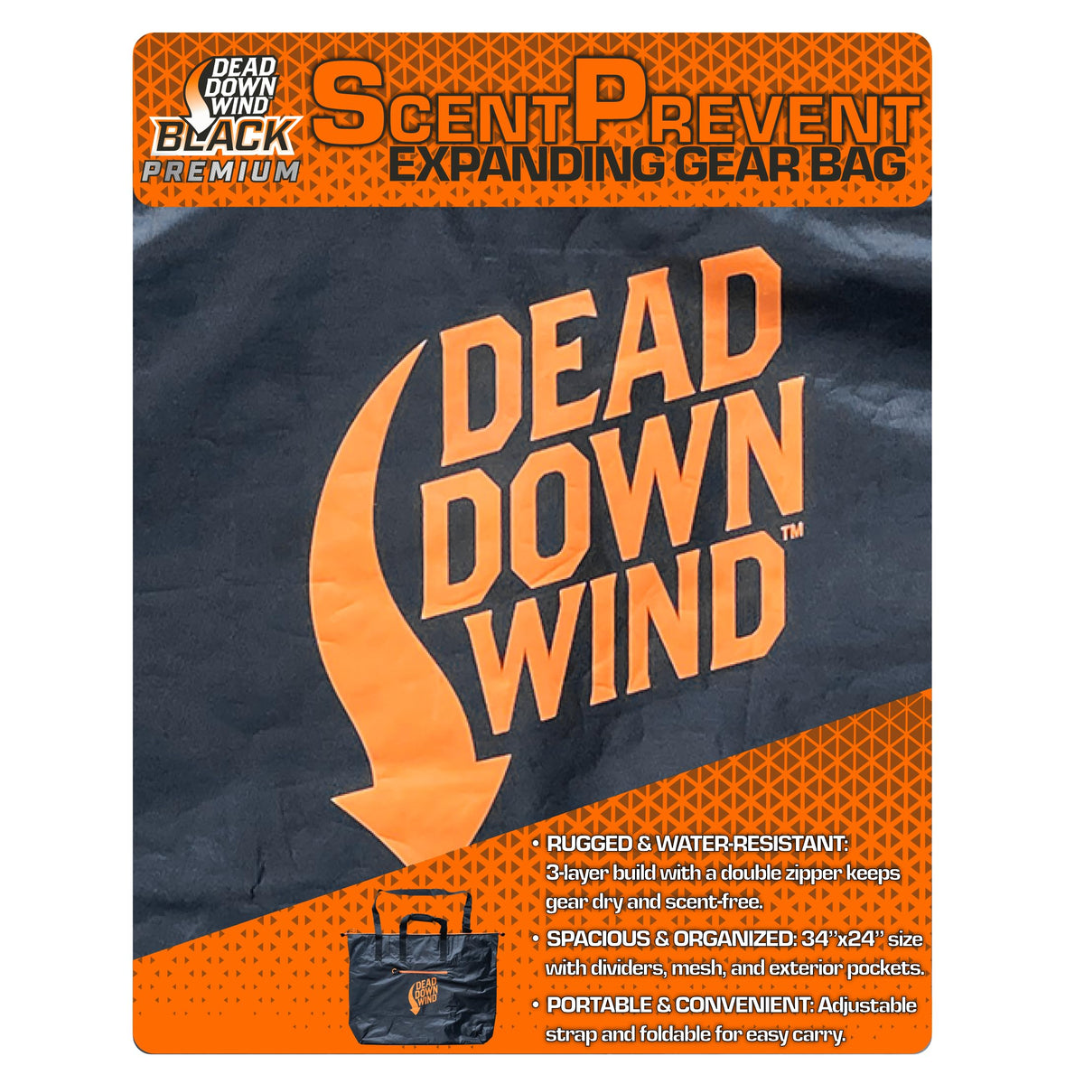 Dead Down Wind BLACK Premium Scent Prevent Travel Bag 33 x - DEAD DOWN WIND Official Imagery - 3