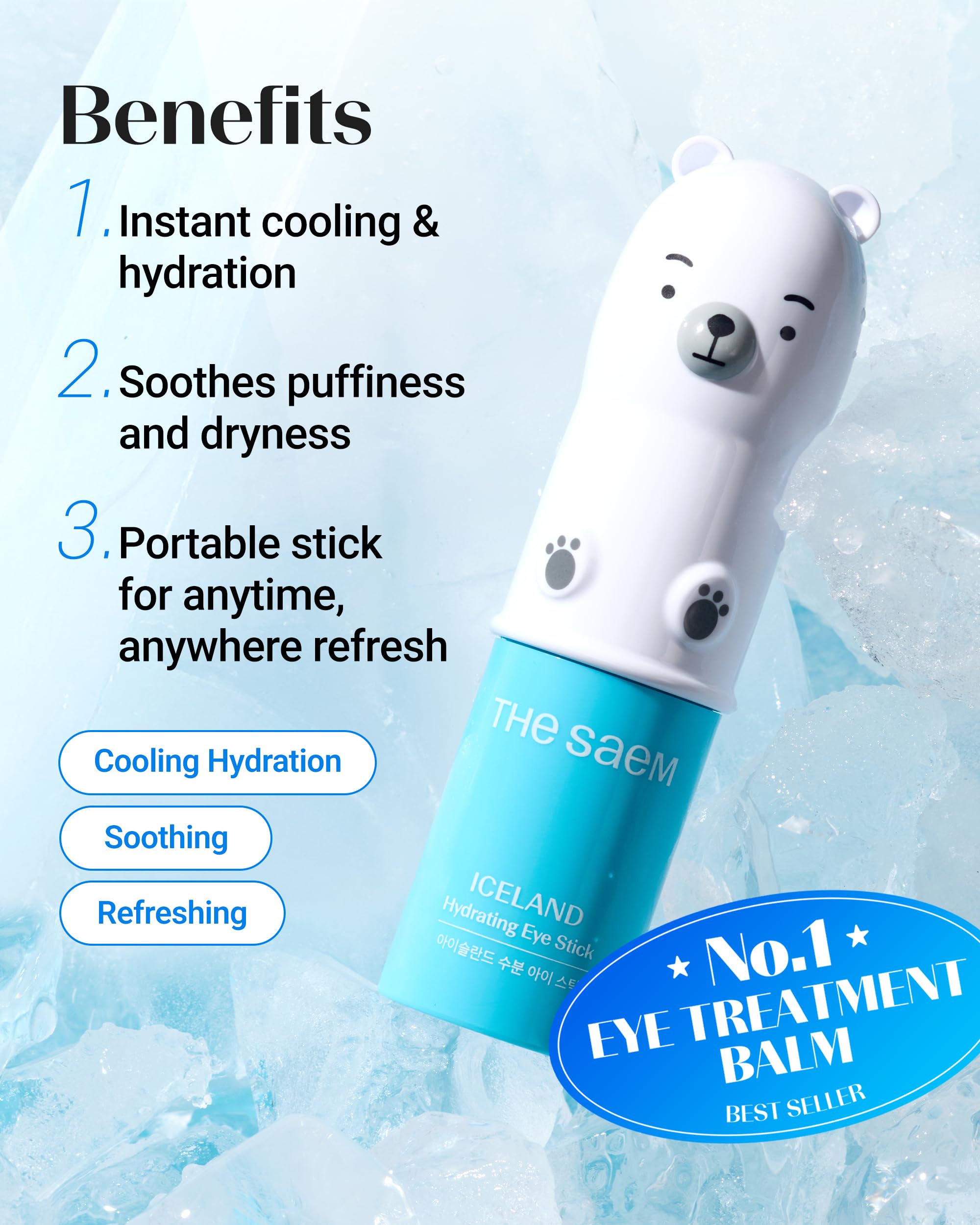 THESAEM Iceland Hydrating Eye Stick - Cooling Balm Dark Circles & Puffiness - THESAEM Official Product View 4