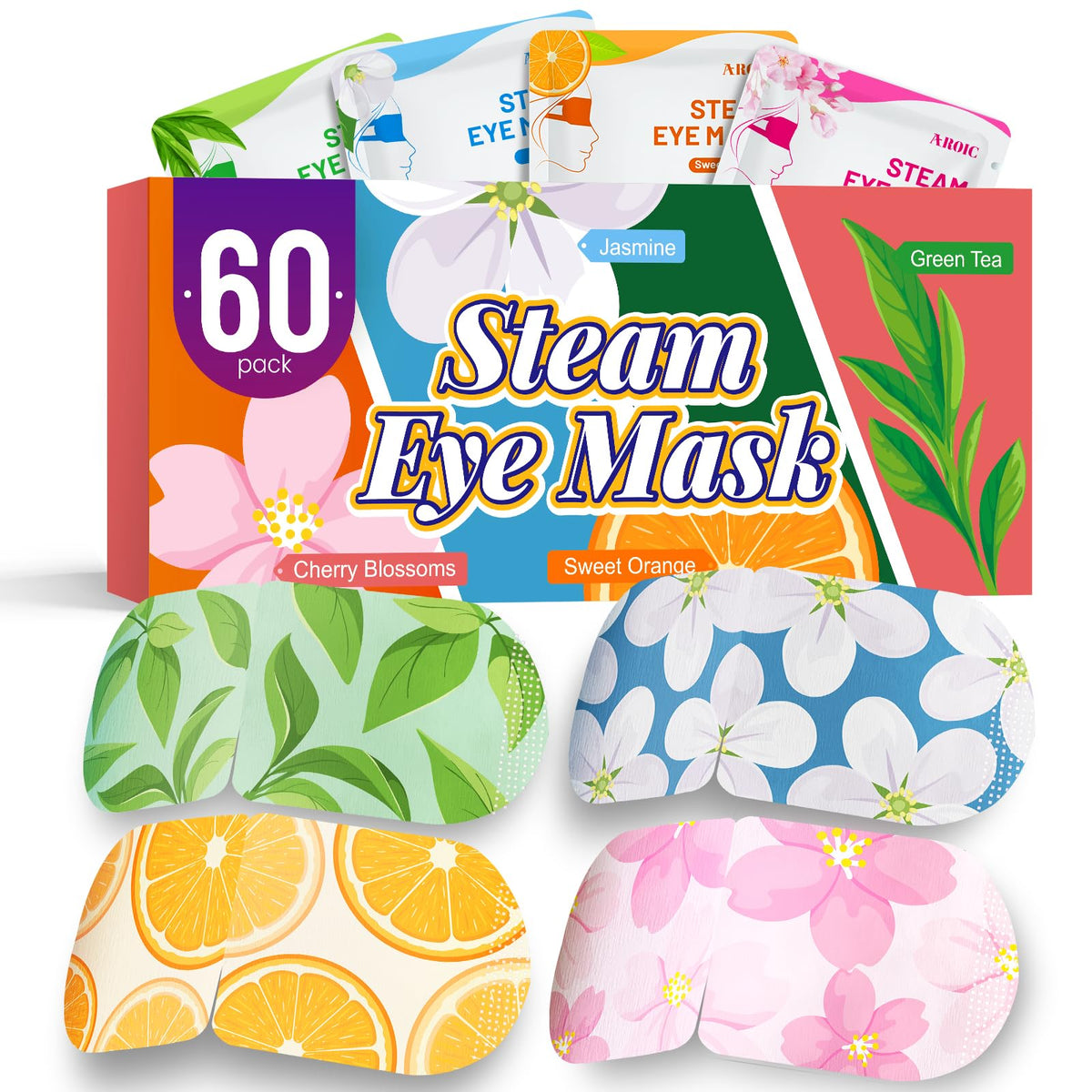 AROIC 60 Pack Steam Eye Masks Disposable Self Heated Eye - AROIC Official Imagery - 1