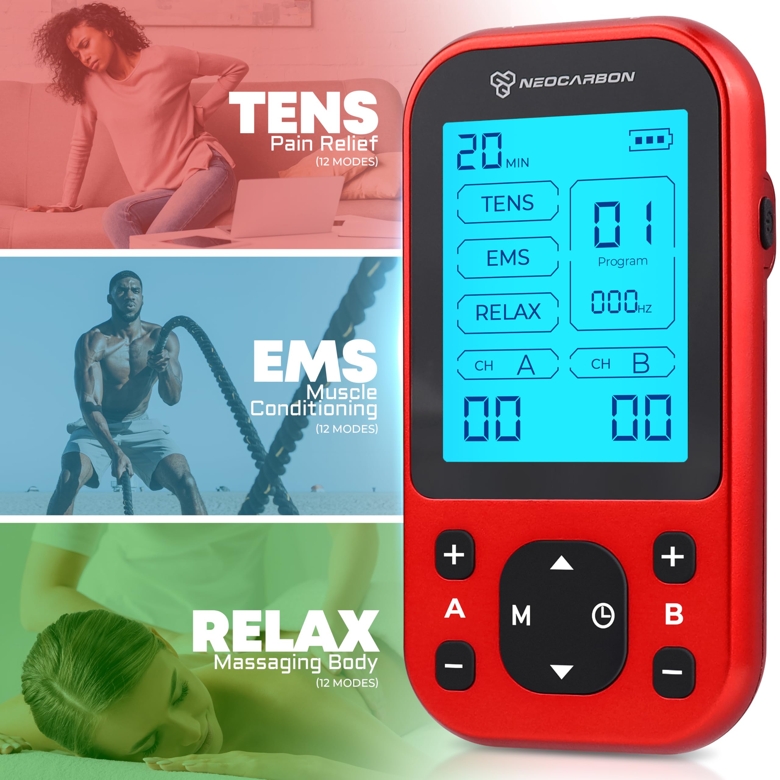 Neocarbon TENS Unit Pro – Drug-Free Pain Relief Device