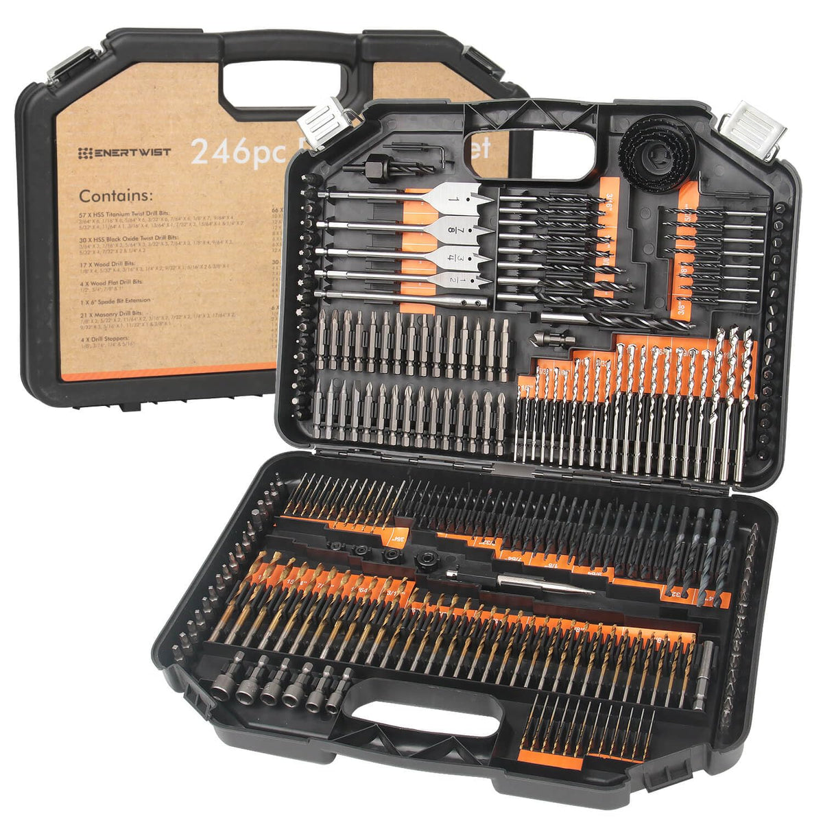 ENERTWIST Drill Bit Set 246PCS Drill Bits Driver Set with - ENERTWIST Official Imagery - 2