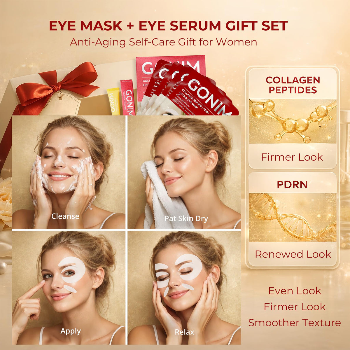 GONIM Eye Patches with Collagen Peptides Caffeine and PDRN - GONIM Official Imagery - 7