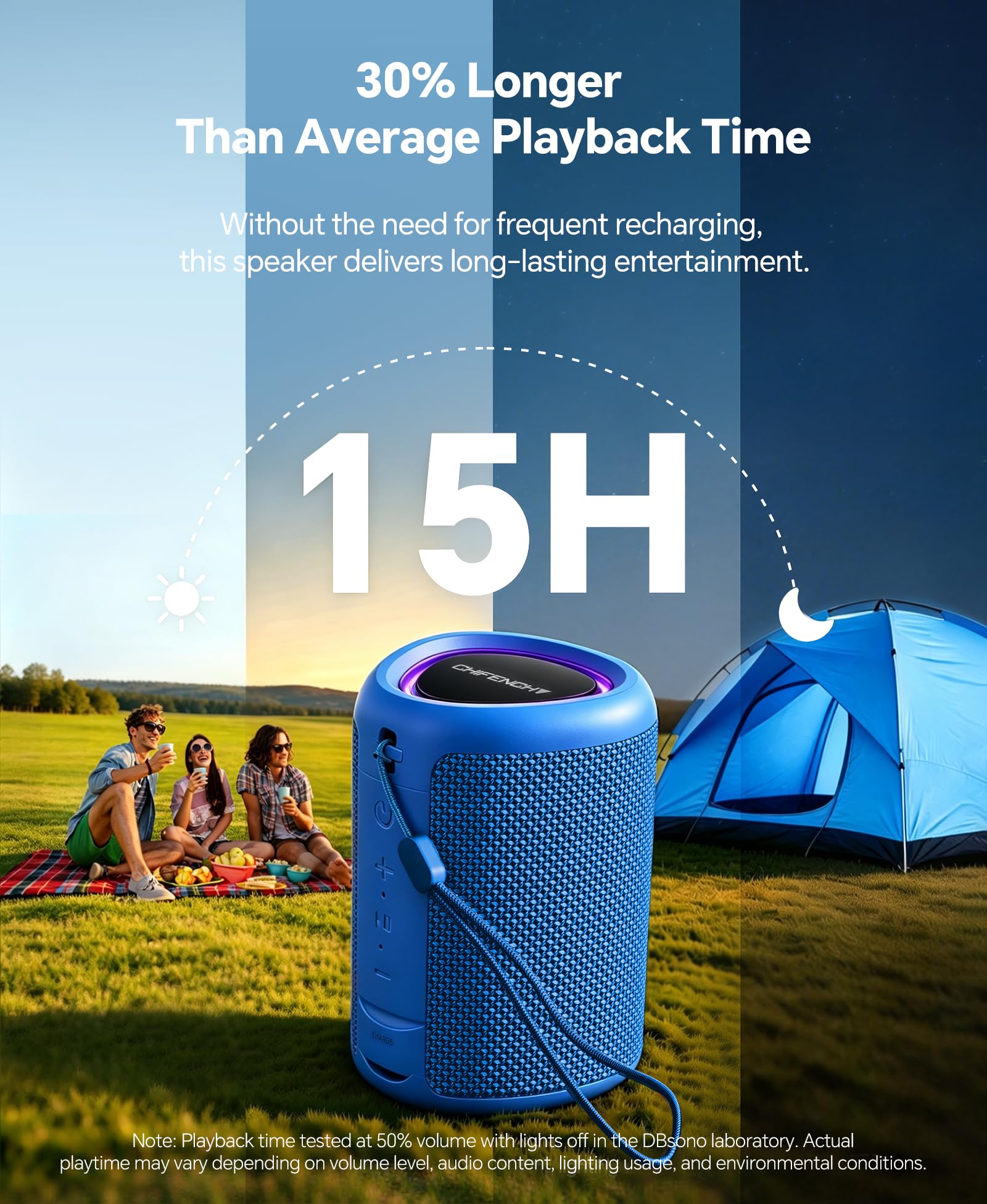 CHIFENCHY Portable Bluetooth Speaker Beach Essentials: IPX5 Water - CHIFENCHY Official Product View 4