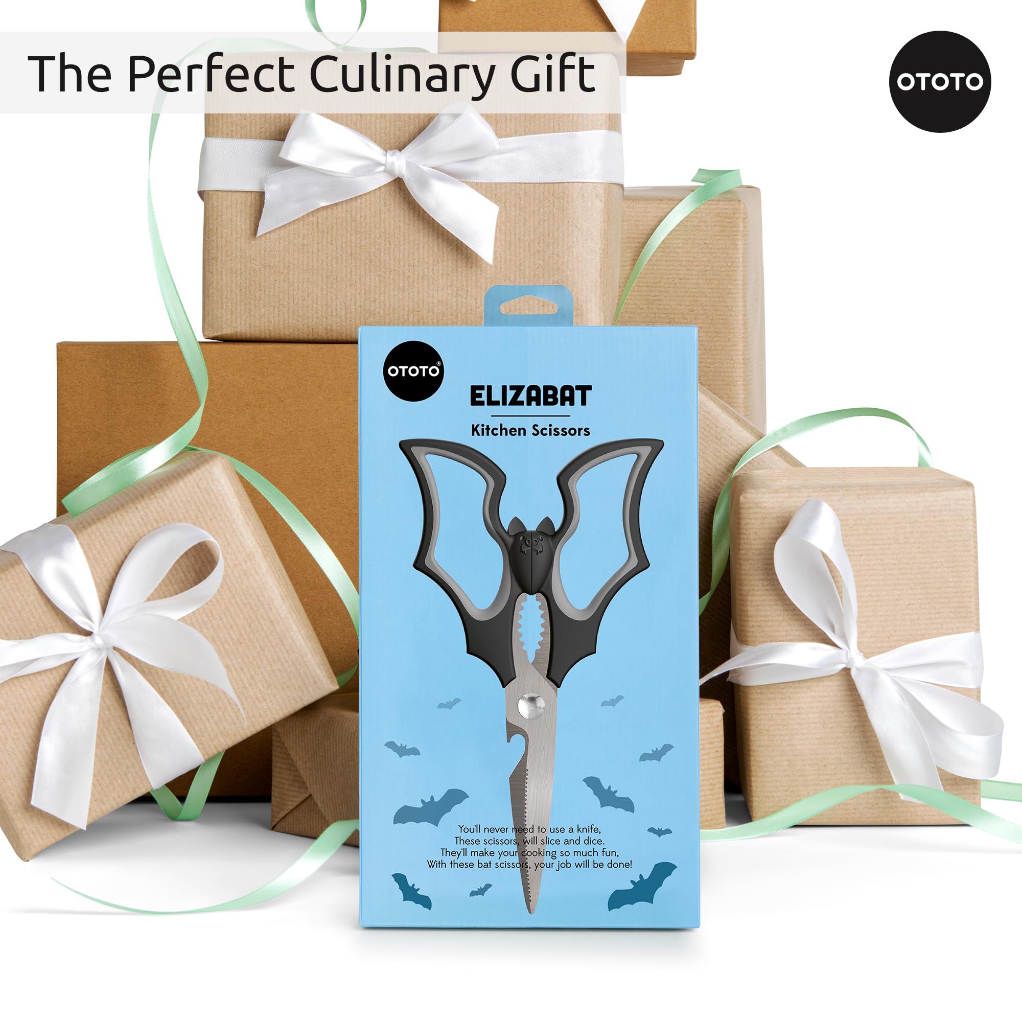 OTOTO Original Elizabat Kitchen Scissors - Halloween Goth Cute Bat Kit - View 7