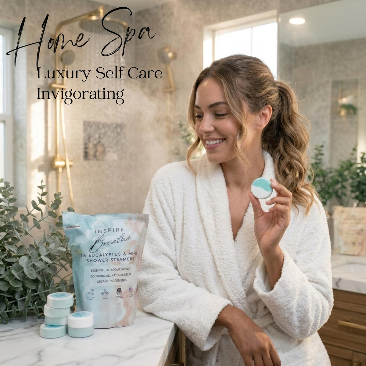 Inspire Breathe Shower Steamers 15 Mint Eucalyptus Shower - EvolutionUSA Official Imagery - 7