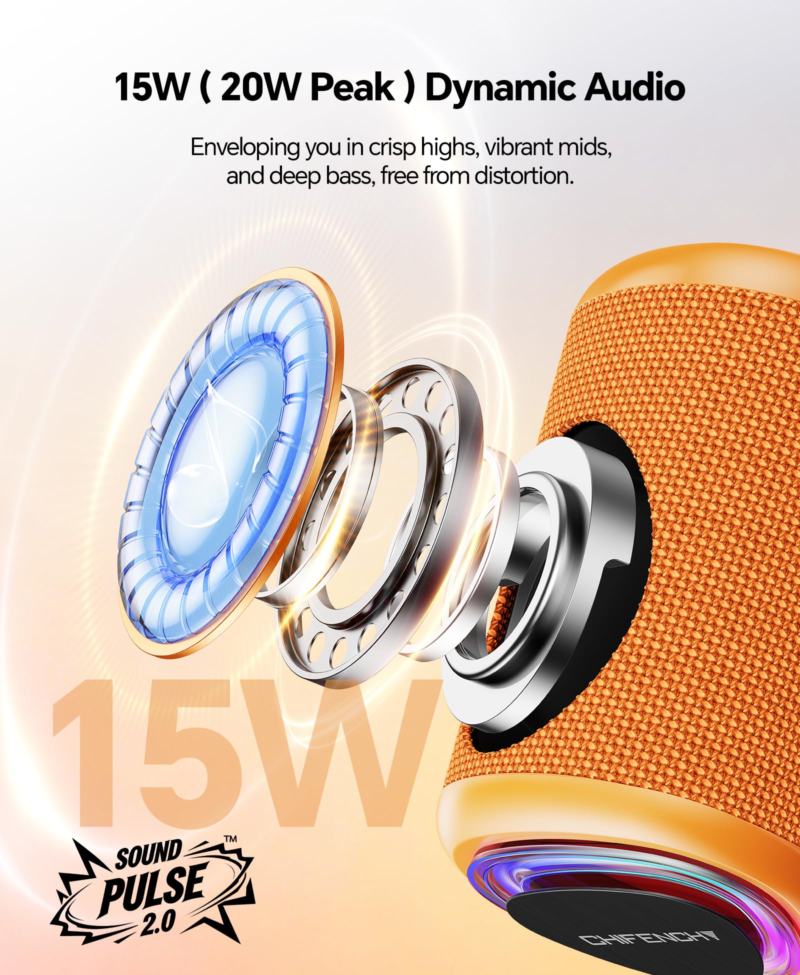 CHIFENCHY Portable Bluetooth Speaker Beach Essentials: IPX5 Water by CHIFENCHY - Angle View 2