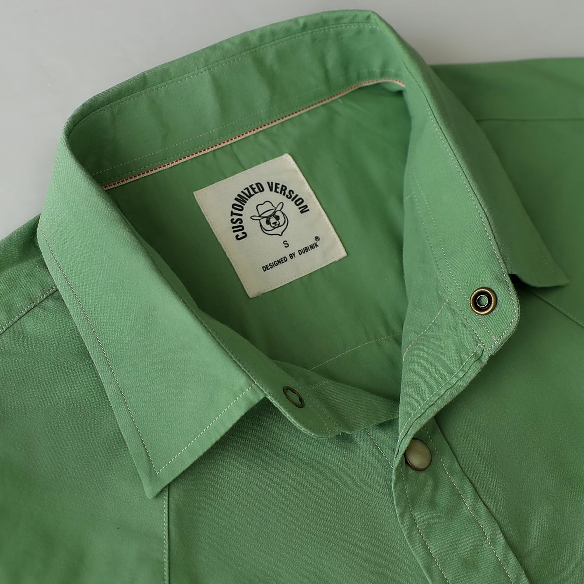 Dubinik® Pearl Snap Western Shirt for Men Short Sleeve 2 Sawtooth Pocket - Dubinik Official Product View 3