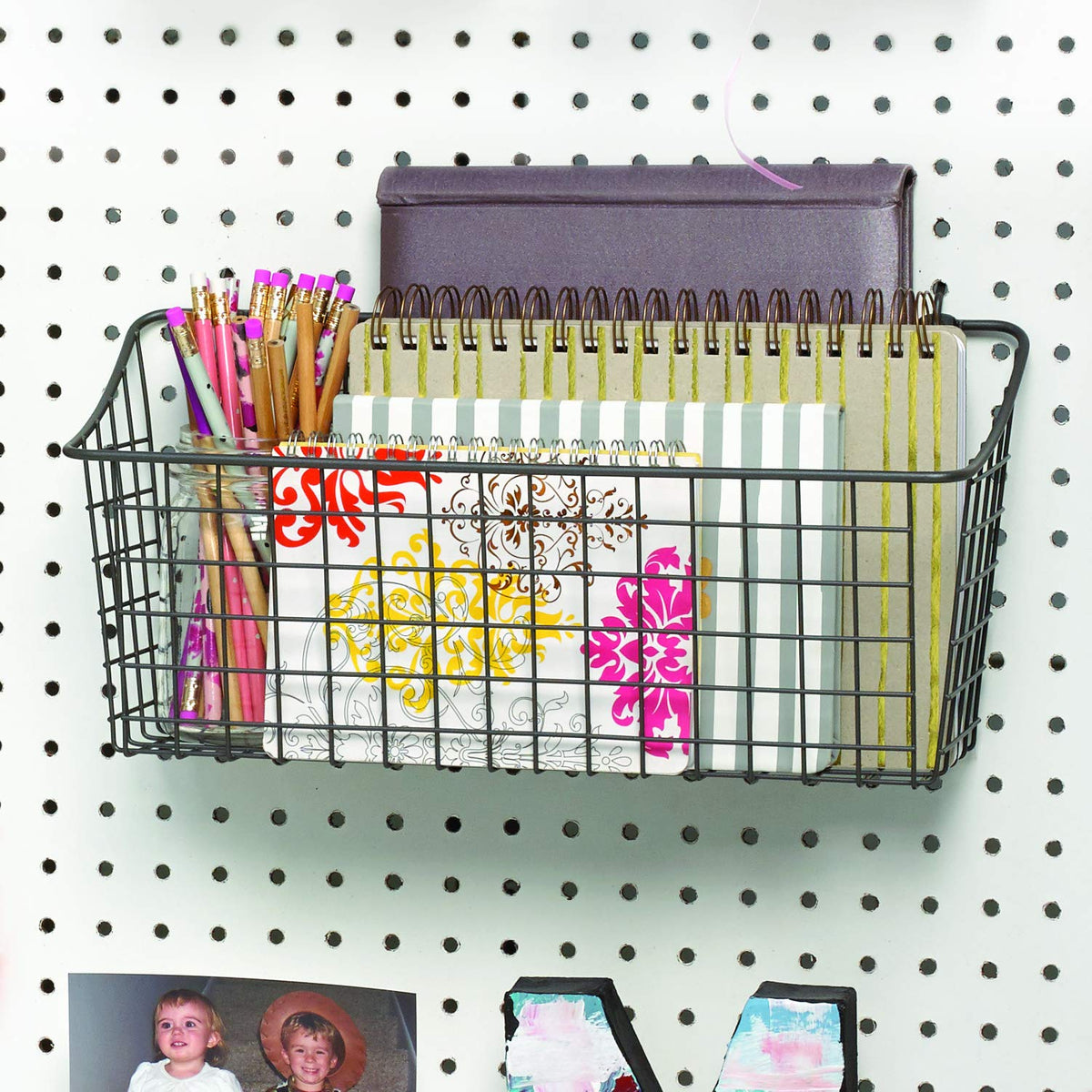 Spectrum Pegboard Wall Mount Wire Basket Extra Large - Premium Selection Official Imagery - 6