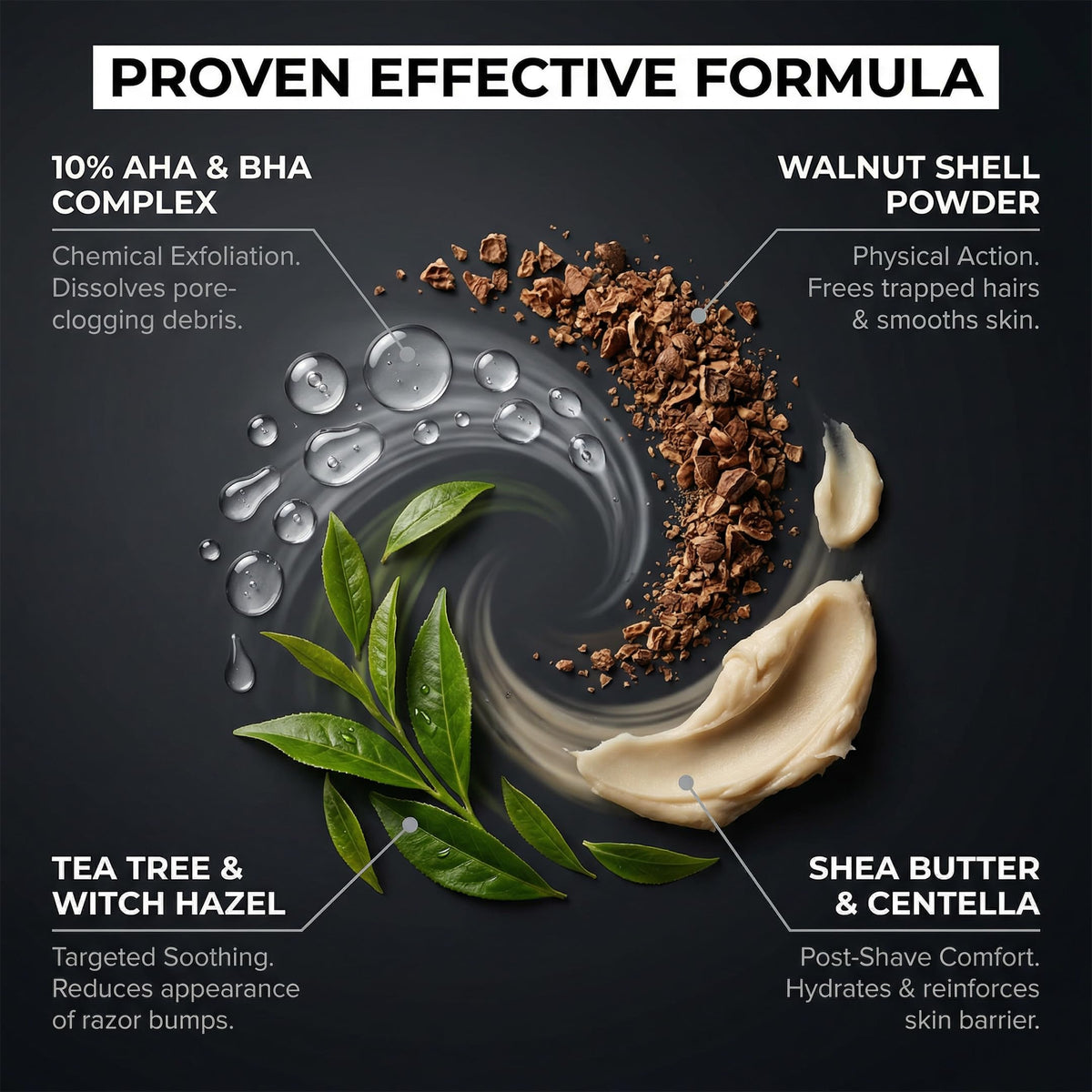 Men s Ingrown Hair Scrub Face Scrub AHA BHA Walnut Shell - Alicemera Official Imagery - 3