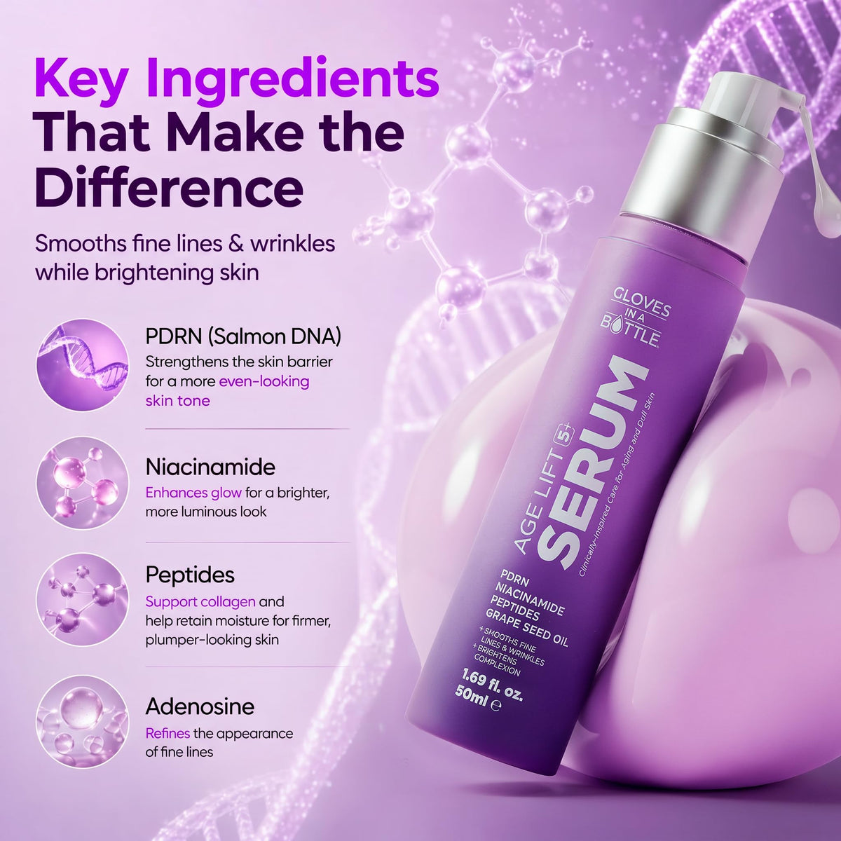 Gloves In A Bottle PDRN Age Lift 5 Serum with Salmon DNA - Gloves In A Bottle Official Imagery - 4