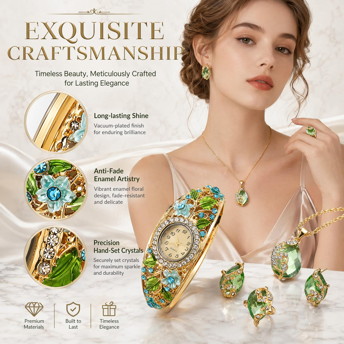 Vintage Jewelry Set for Women Retro Palace Style Enamel - Premium Selection Official Imagery - 8