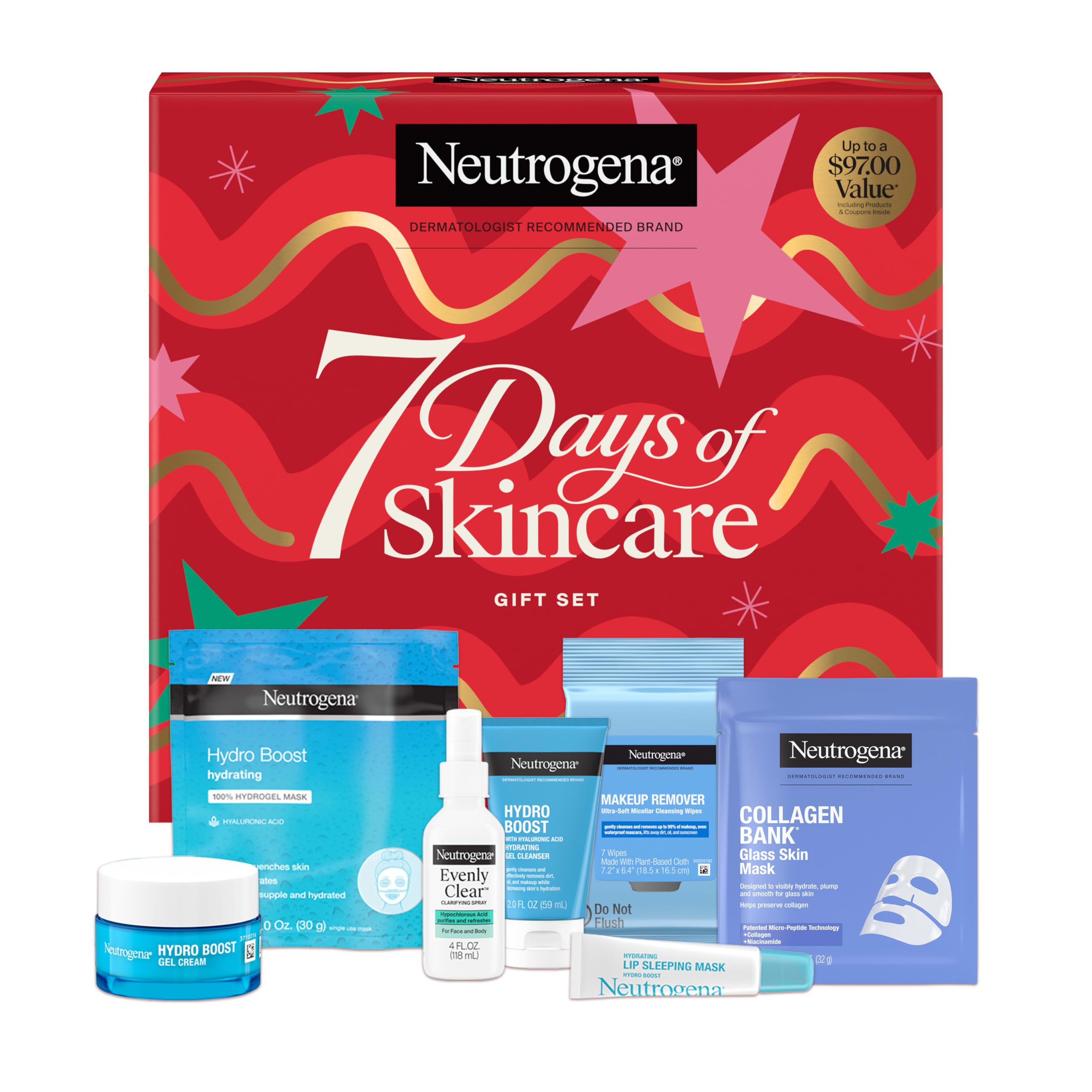 Neutrogena 7 Days of Skincare Holiday Gift Set, 7 Piece Advent - Aveeno