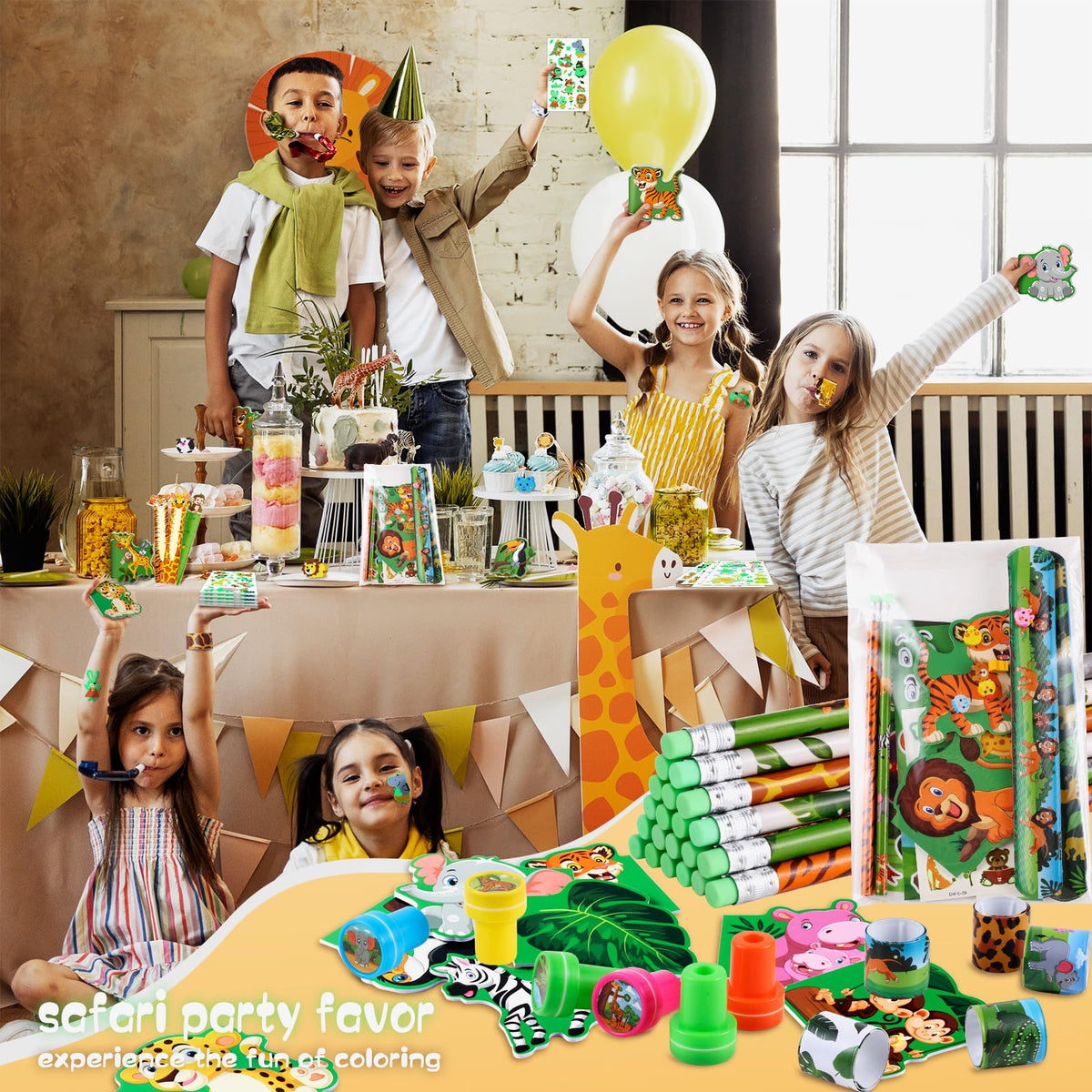 BenLouis 120Pcs Jungle Safari Stationery Set Party Favors - BenLouis Official Imagery - 8