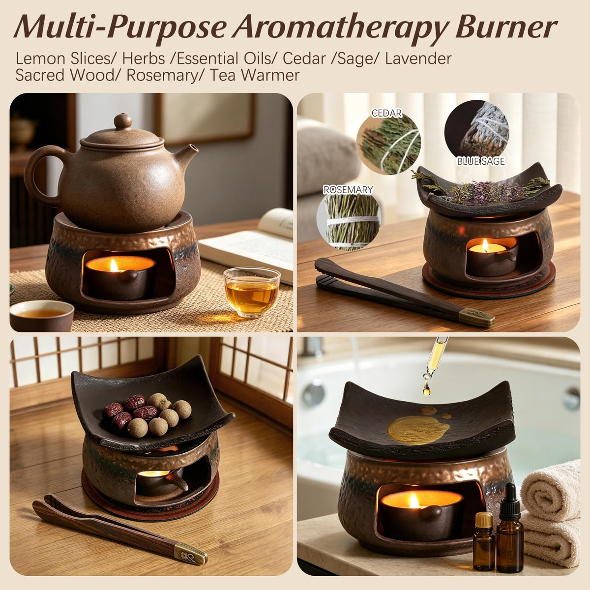 Zen Herb Burner Kit 1250 C High Fired Aromatherapy Burner - BYSHIGEBAO Official Imagery - 8