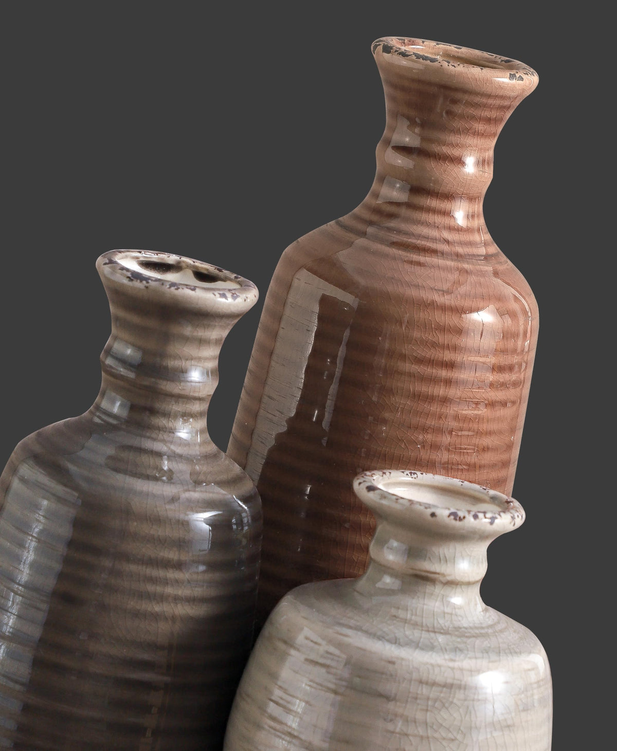 Ceramic Vases Set of 3 Neutral Rustic Farmhouse Vases Home - ooit Official Imagery - 5