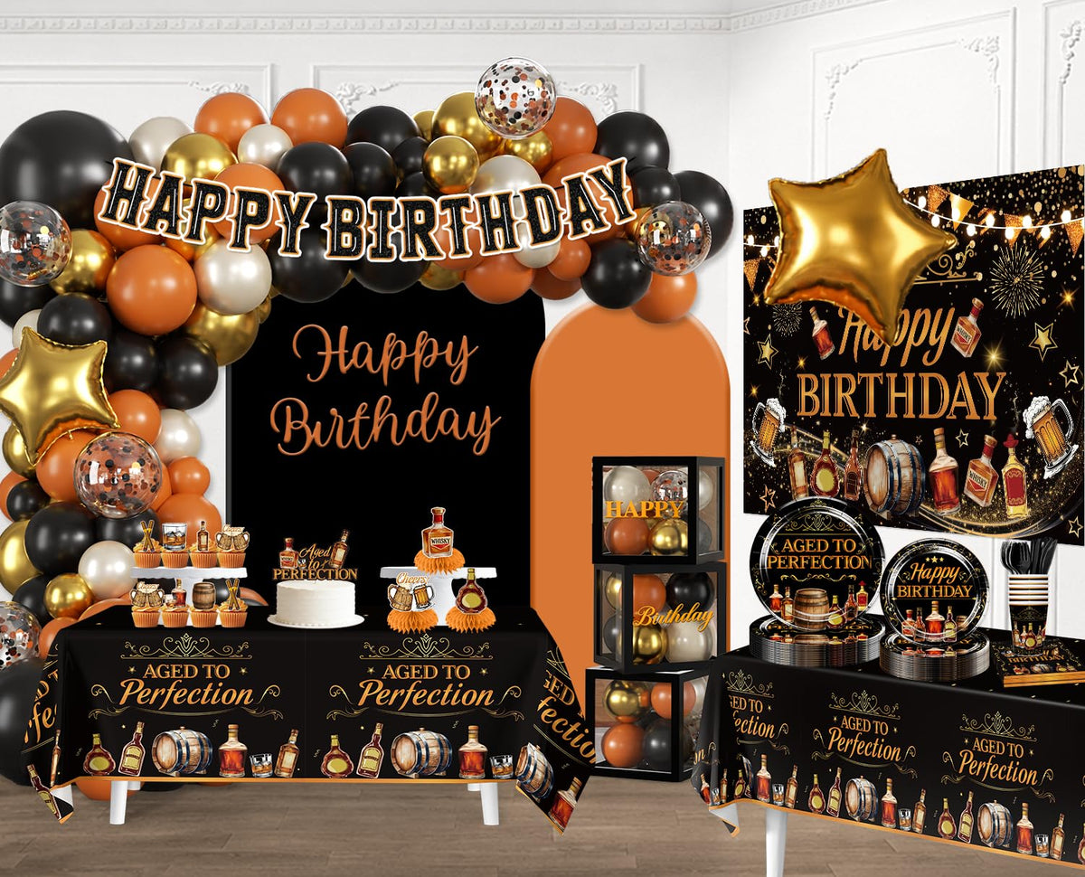 242 Pcs Aged to Perfection Birthday Decorations for Mens - cocomigo Official Imagery - 4