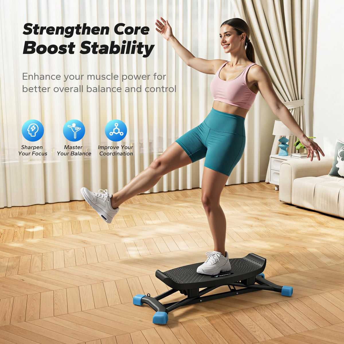 MERACH Balance Board for Adults Rocking Stepper with - MERACH Official Imagery - 4