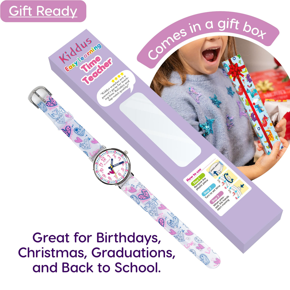 Kiddus Watches Boy and Girl Kids Ages 6 12 Analog Time - Kiddus Official Imagery - 4