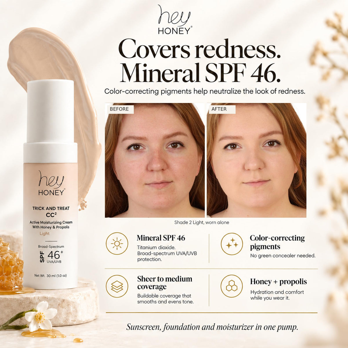 Hey Honey Trick and Treat Moisturizing CC Cream SPF 46 - Hey Honey Official Imagery - 3