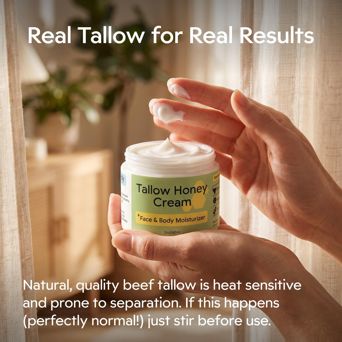 Clearbody Organics 2oz Grass Fed Beef Tallow and Honey Face - Clearbody Organics Official Imagery - 6