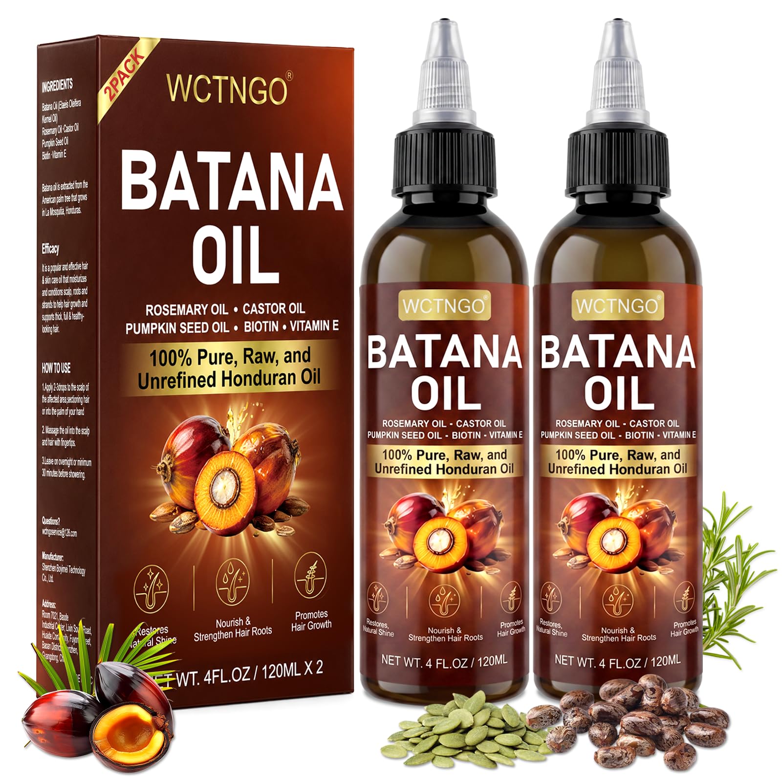 Batana Oil for Hair Growth 100 Pure Unrefined with Rosemary - WCTNGO Official Imagery - 2