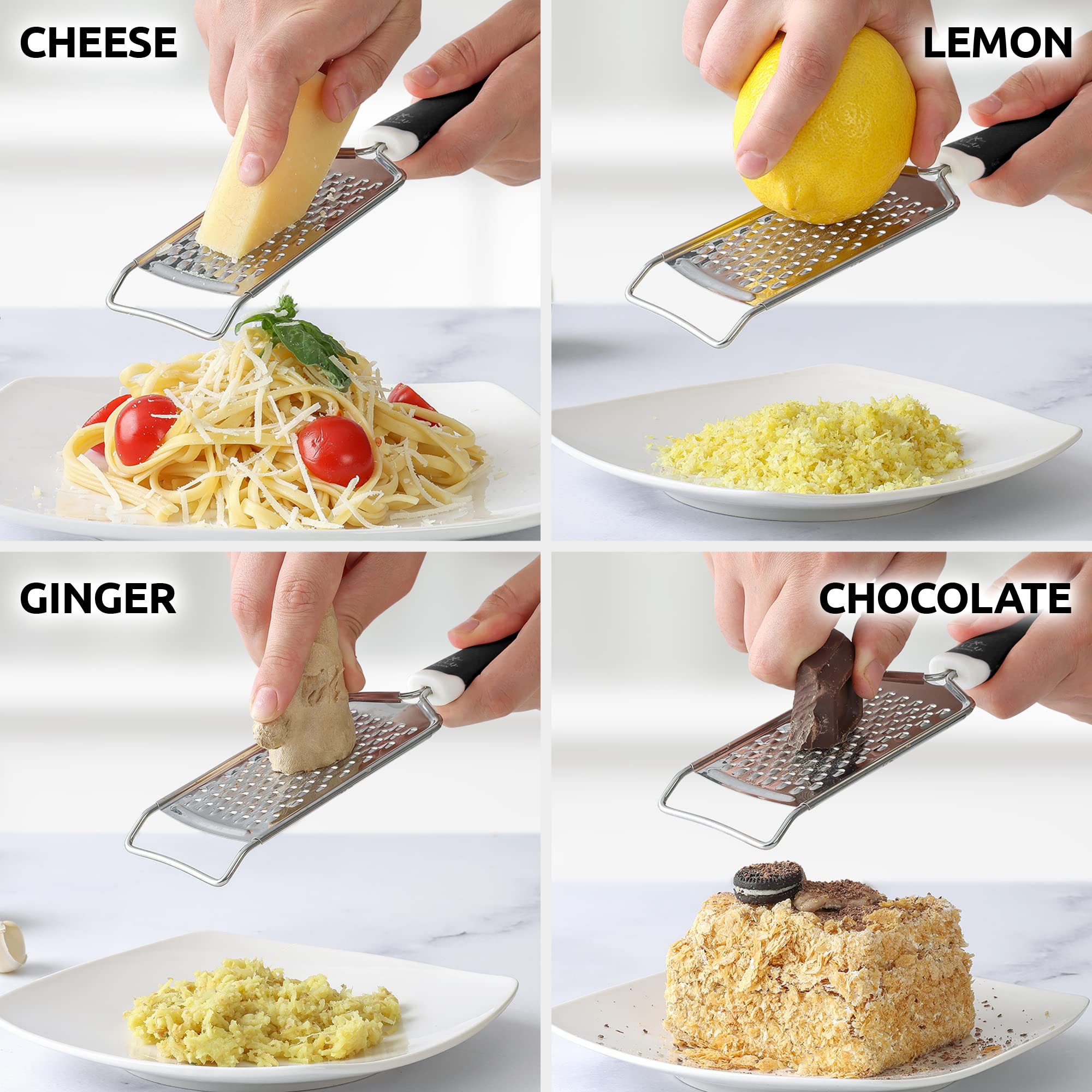 Zulay Kitchen Professional Cheese Grater Stainless Steel - Durabl by Zulay Kitchen - Angle View 4