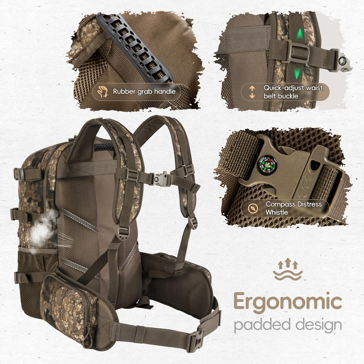 Hunting Backpack for men Silent Fabric Rifle Bow Carry - BLISSWILL Official Imagery - 6