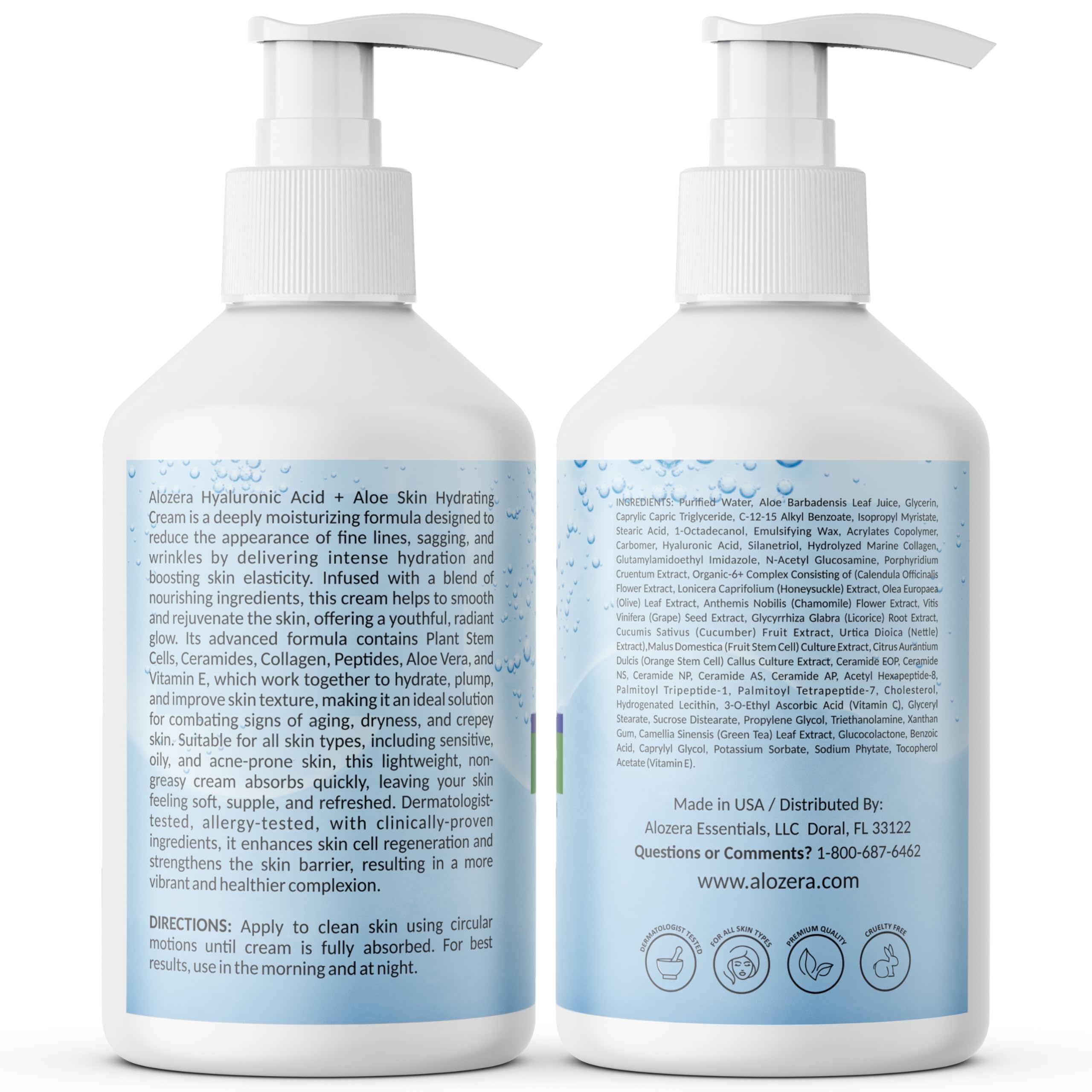 Hydrating Body Lotion Hyaluronic Acid Aloe Vera 16 9 oz 2 - Alozera Official Imagery - 8