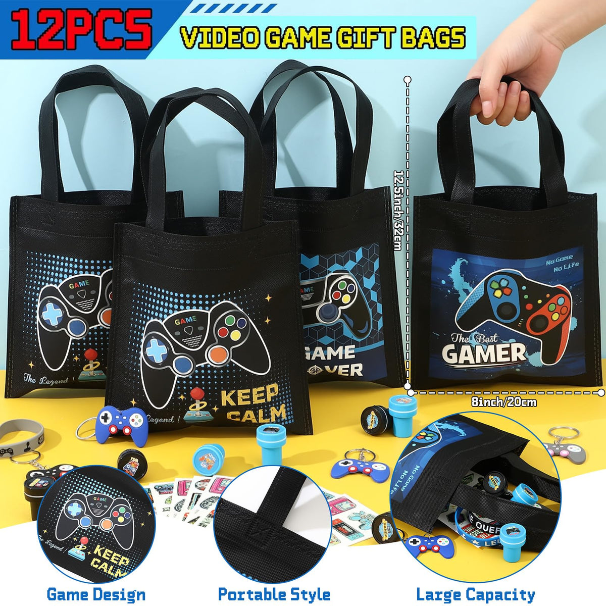 60Pcs Video Game Party Favors Gamer Birthday Party Supplies - B Bascolor Official Imagery - 5