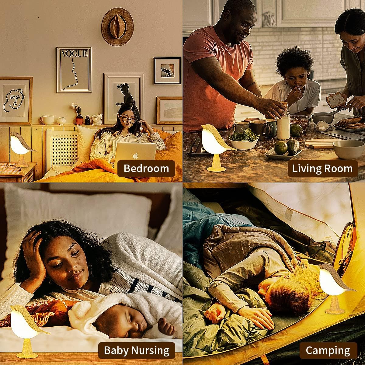 Xhope4u Bird Table Lamp with Remote & Touch Control | 3 Color Temperat - View 6