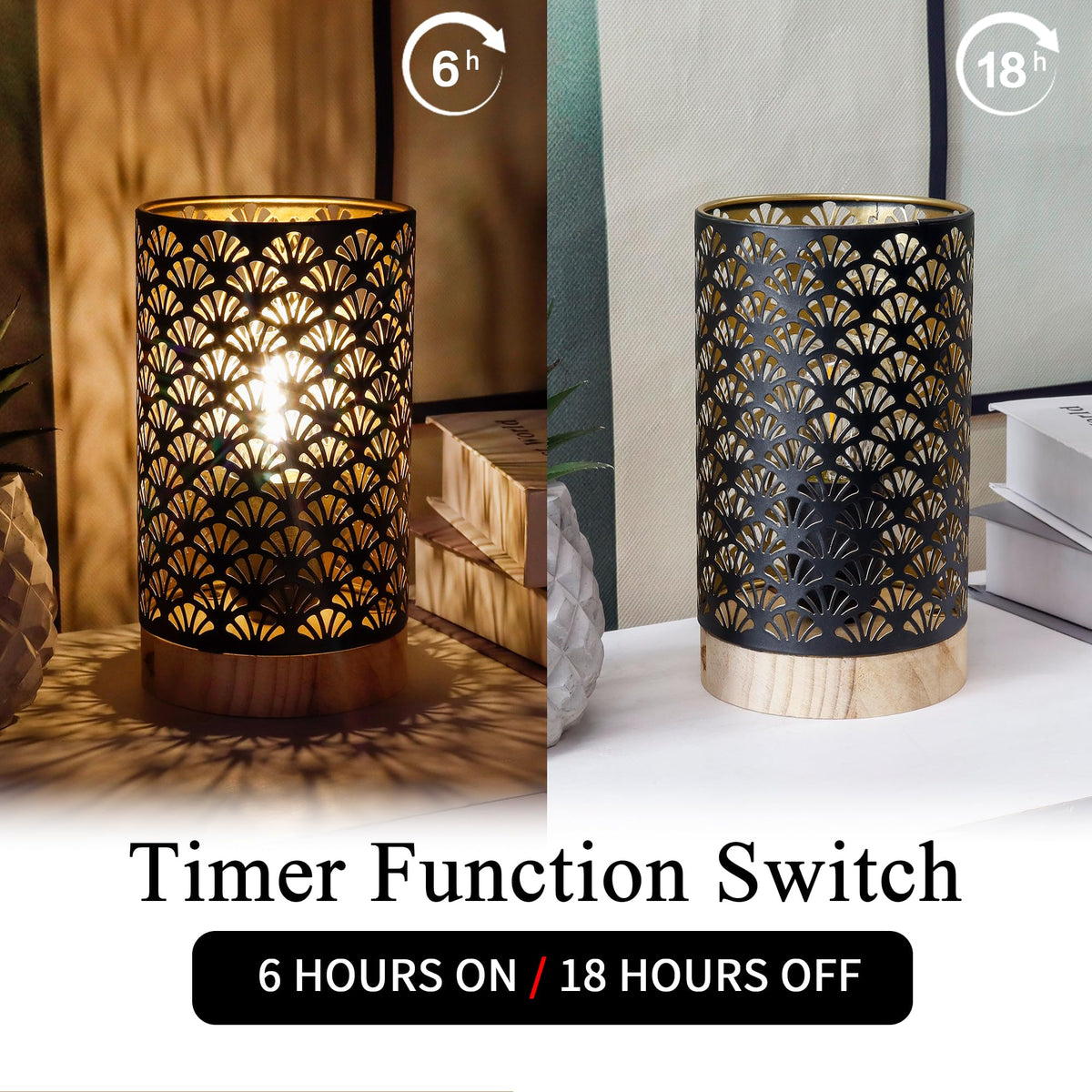 JHY DESIGN Set of 2 Metal Battery Powered Lamps 7 5 H Accent - JHY DESIGN Official Imagery - 4