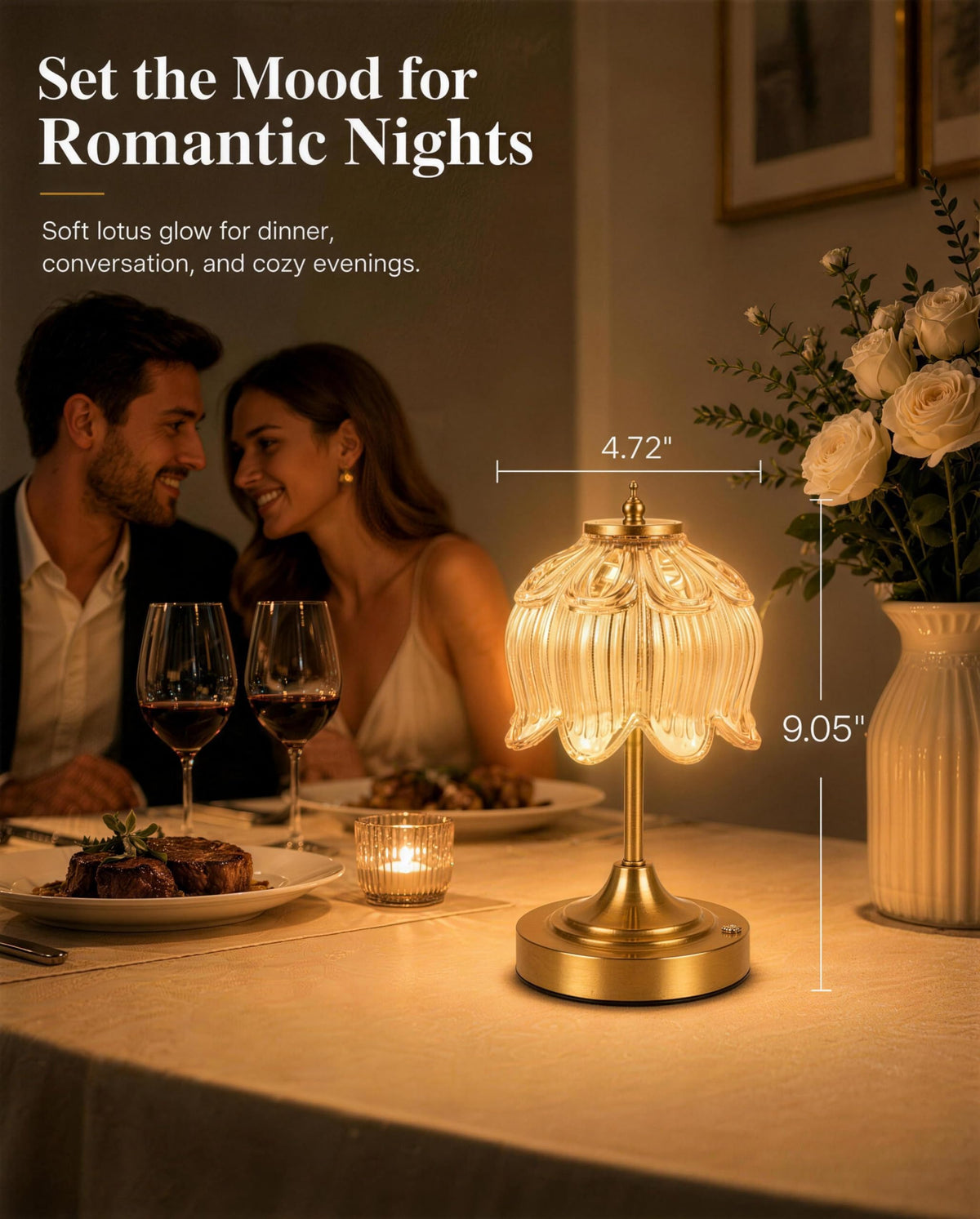 Upgrade Mini Lotus Flower Cordless Table Lamp Home D cor - LCZXUXU Official Imagery - 3