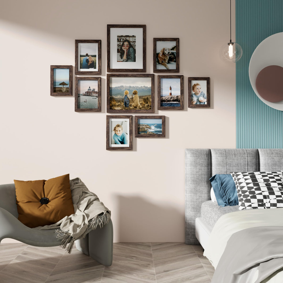 10 Pack Picture Frames Collage Wall Decor Brown - Vittanly Official Imagery - 5