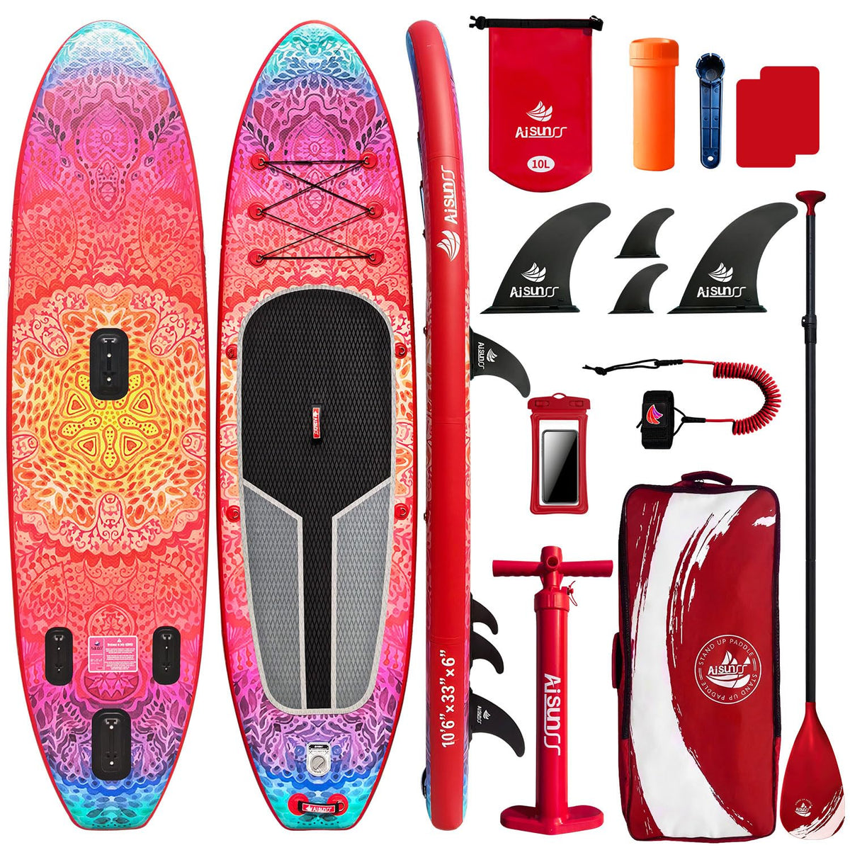 Inflatable Stand Up Paddle Board with SUP Board Accessories - AISUNSS Official Imagery - 2