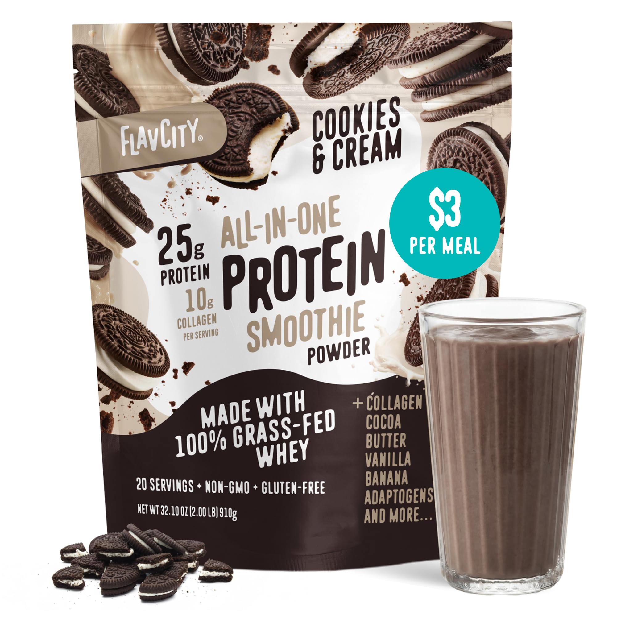 FlavCity Chocolate All in One Protein Shake Powder - On the Go Me - FlavCity Official Product View 9