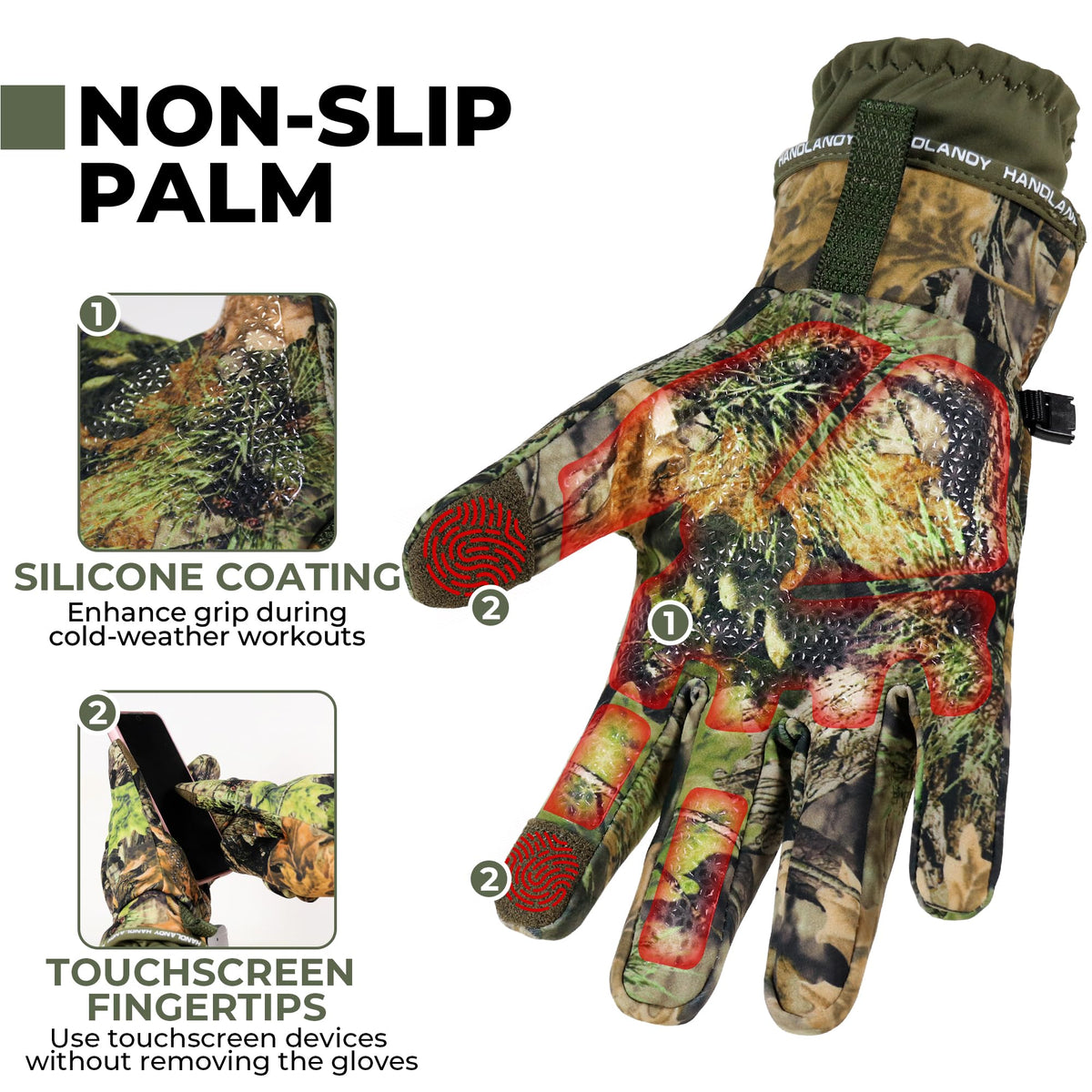 HANDLANDY Winter Gloves for Men Women Insulated Waterproof - HANDLANDY Official Imagery - 3