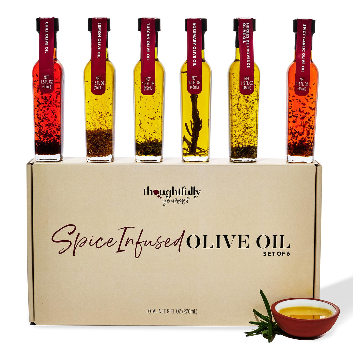 Spice Infused Olive Oil Gift Set Spanish Extra Virgin - Thoughtfully Official Imagery - 2