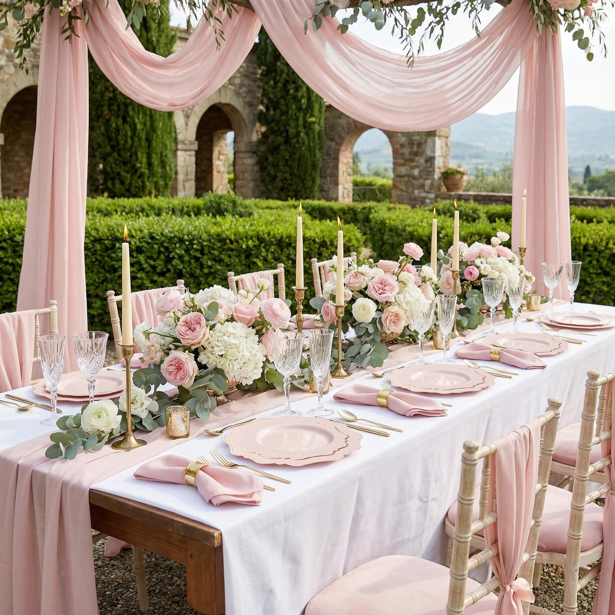 COLOSUS 60 PCS Pink Disposable Plastic Plates Fancy Beaded - COLOSUS Official Imagery - 5