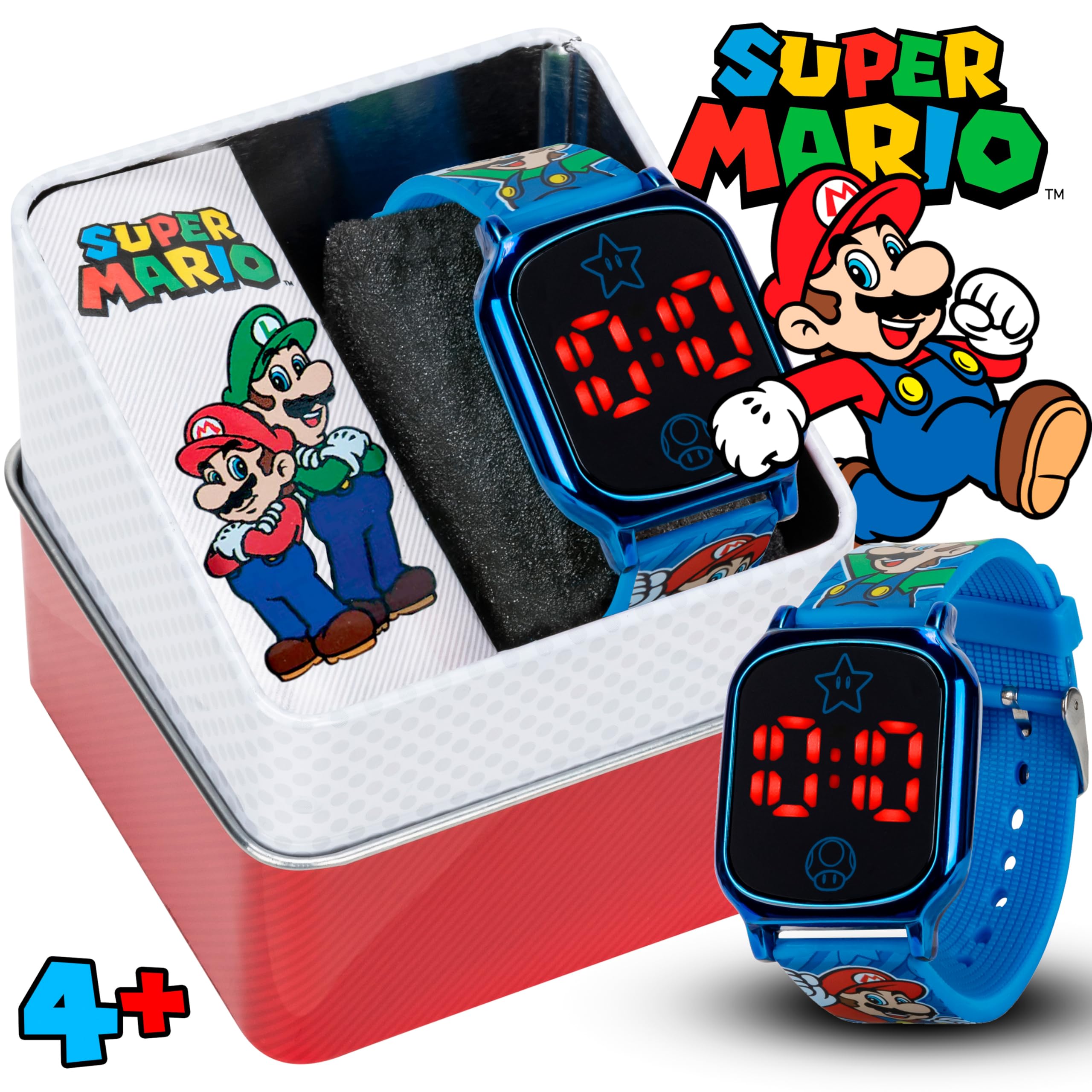 Accutime Super Mario Kids Touch-Activated LED Watch - Digital Time Dis - View 2