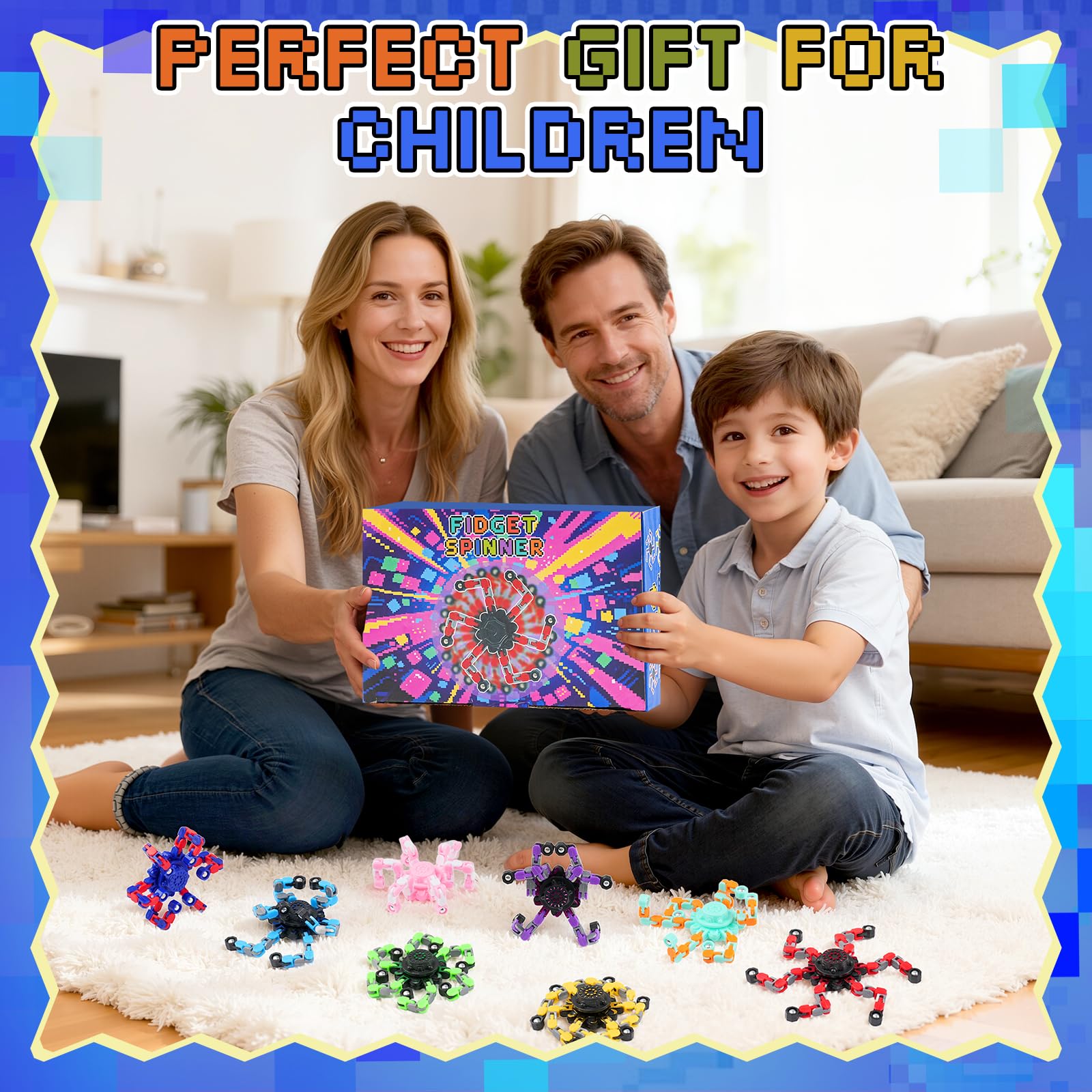 FGYLYOX 12PCS Transformable Fidget Spinners for Kids Adults,Deformable Chain DIY - FGYLYOX Official Product View 5