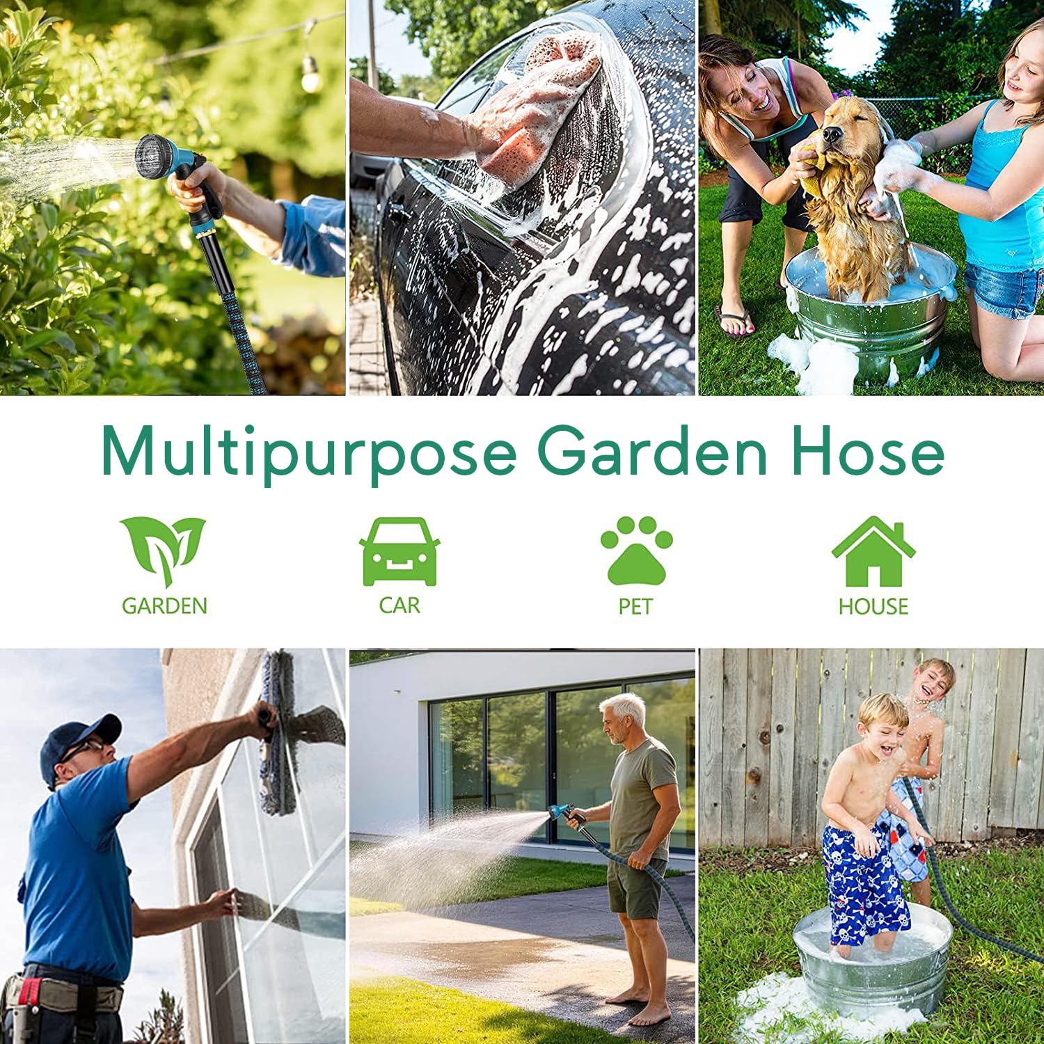 Linmdec Expandable Garden Hose 100ft with 10 Function Nozzle, 202 - Linmdec Official Product View 7