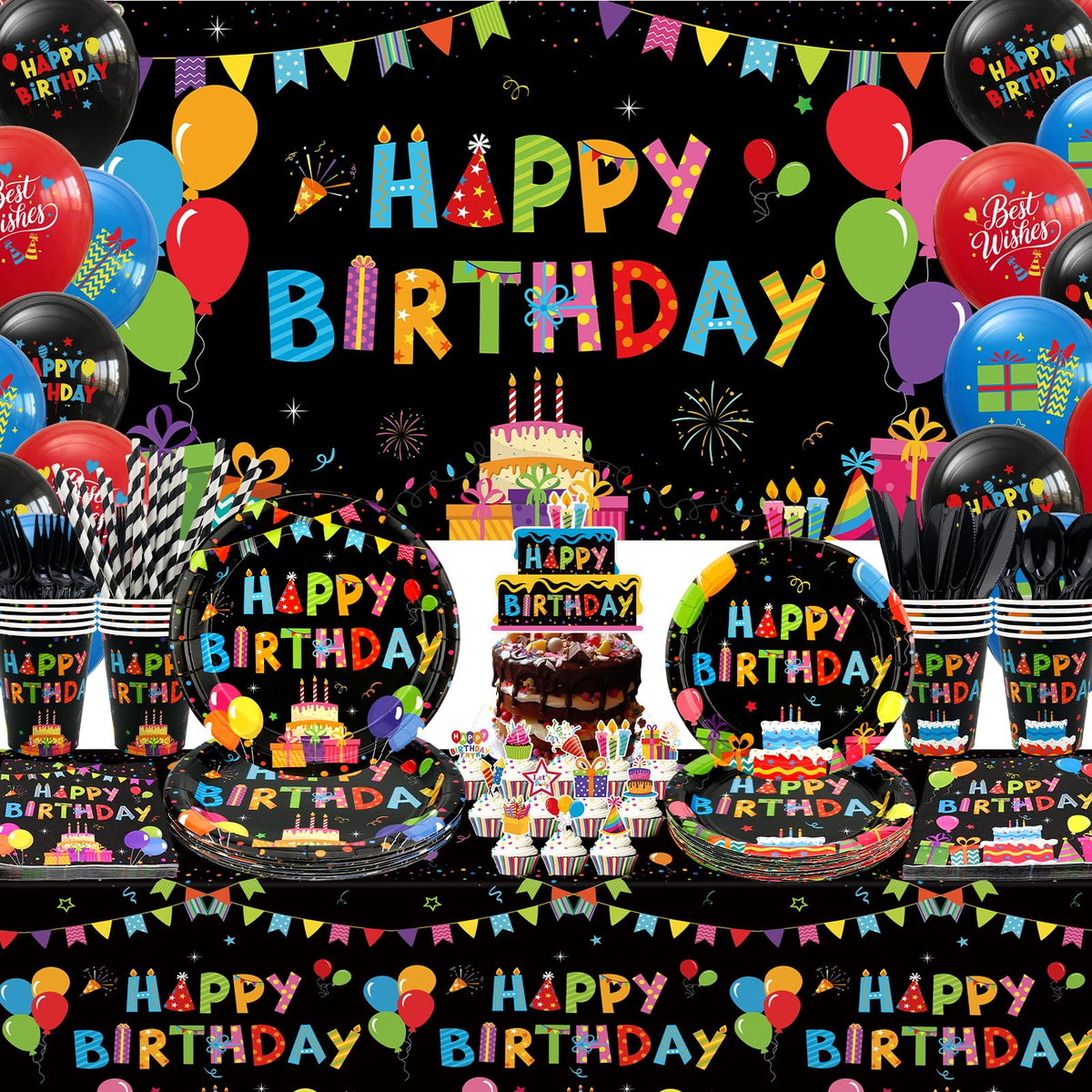 Colorful Black Party Decorations - Obussgar Official Imagery - 1